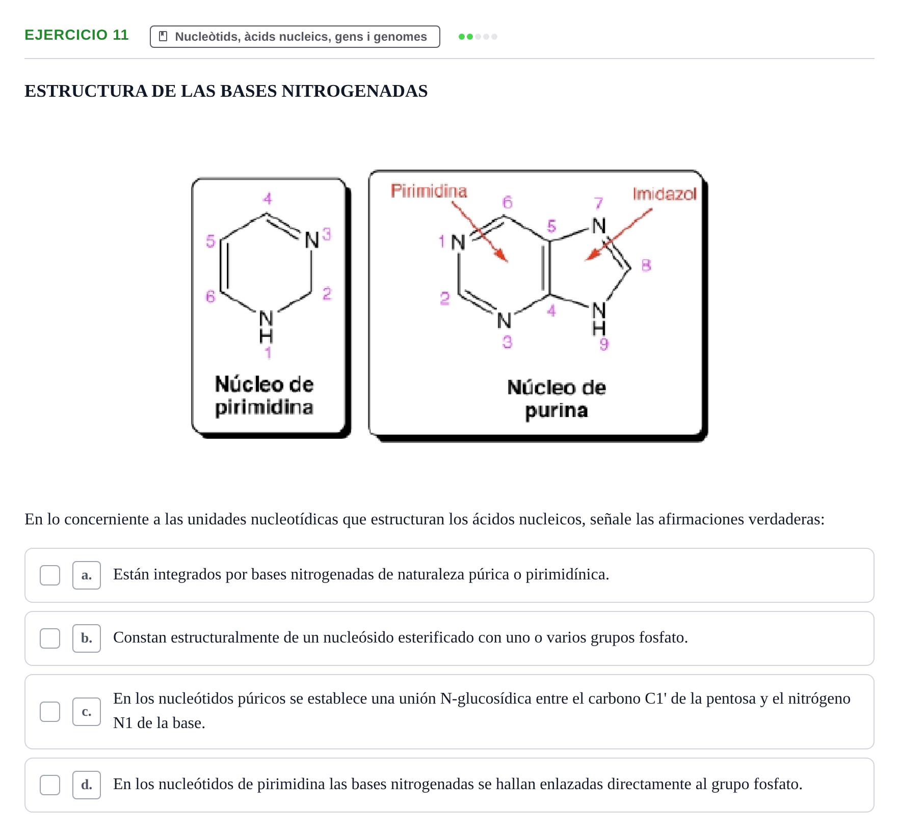 Enunciado: Problema 11 · Bioquímica Estructural i Biologia Molecular UAB 2004
