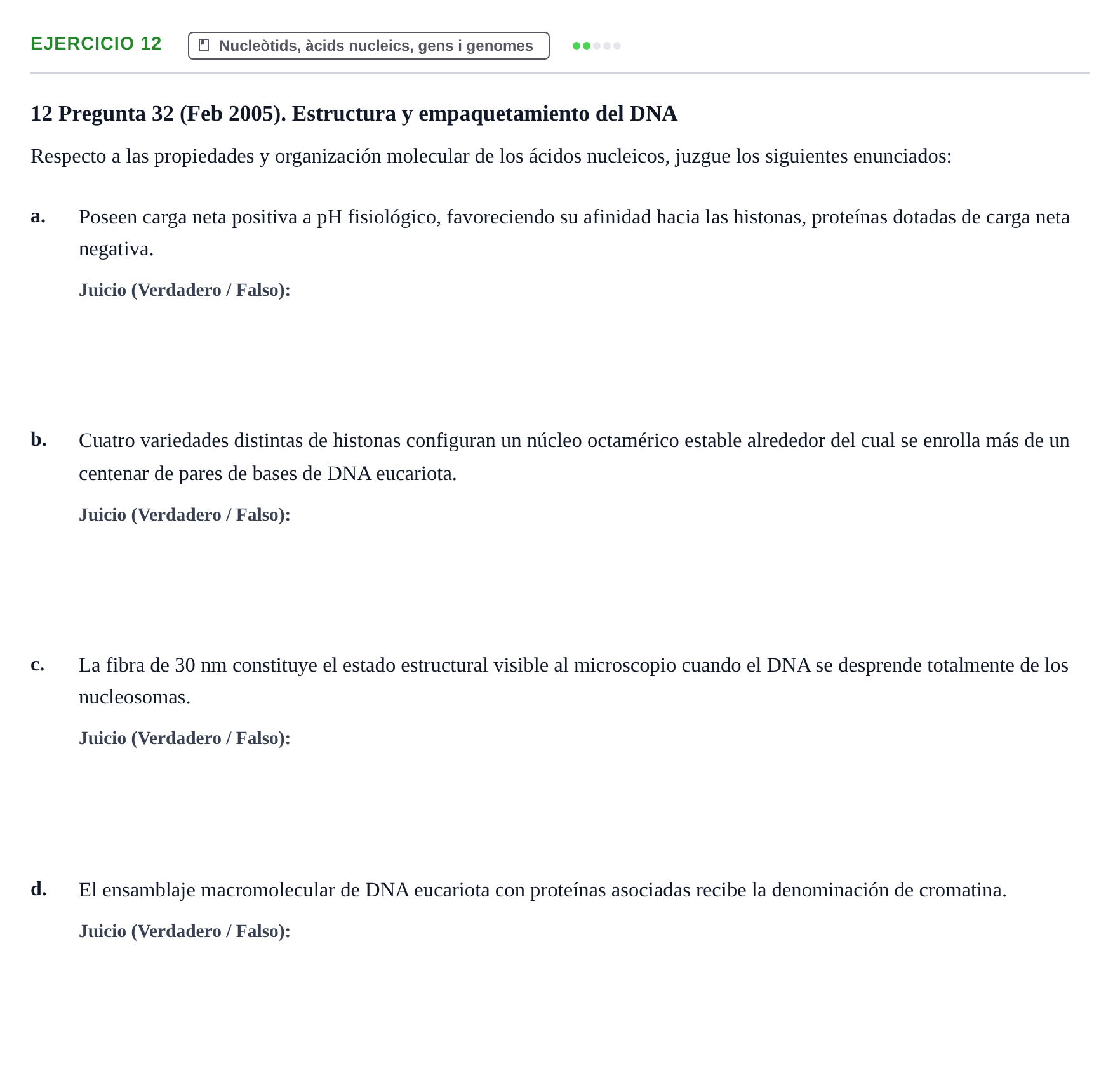 Enunciado: Problema 12 · Bioquímica Estructural i Biologia Molecular UAB 2004