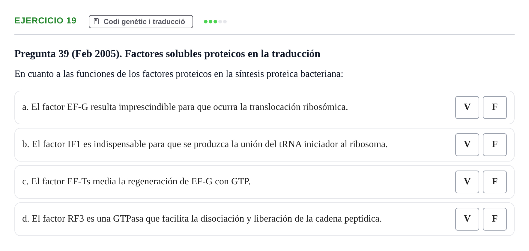 Enunciado: Problema 19 · Bioquímica Estructural i Biologia Molecular UAB 2004