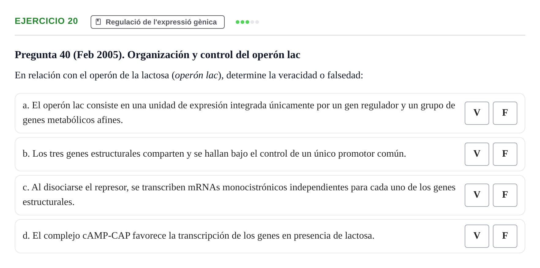 Enunciado: Problema 20 · Bioquímica Estructural i Biologia Molecular UAB 2004