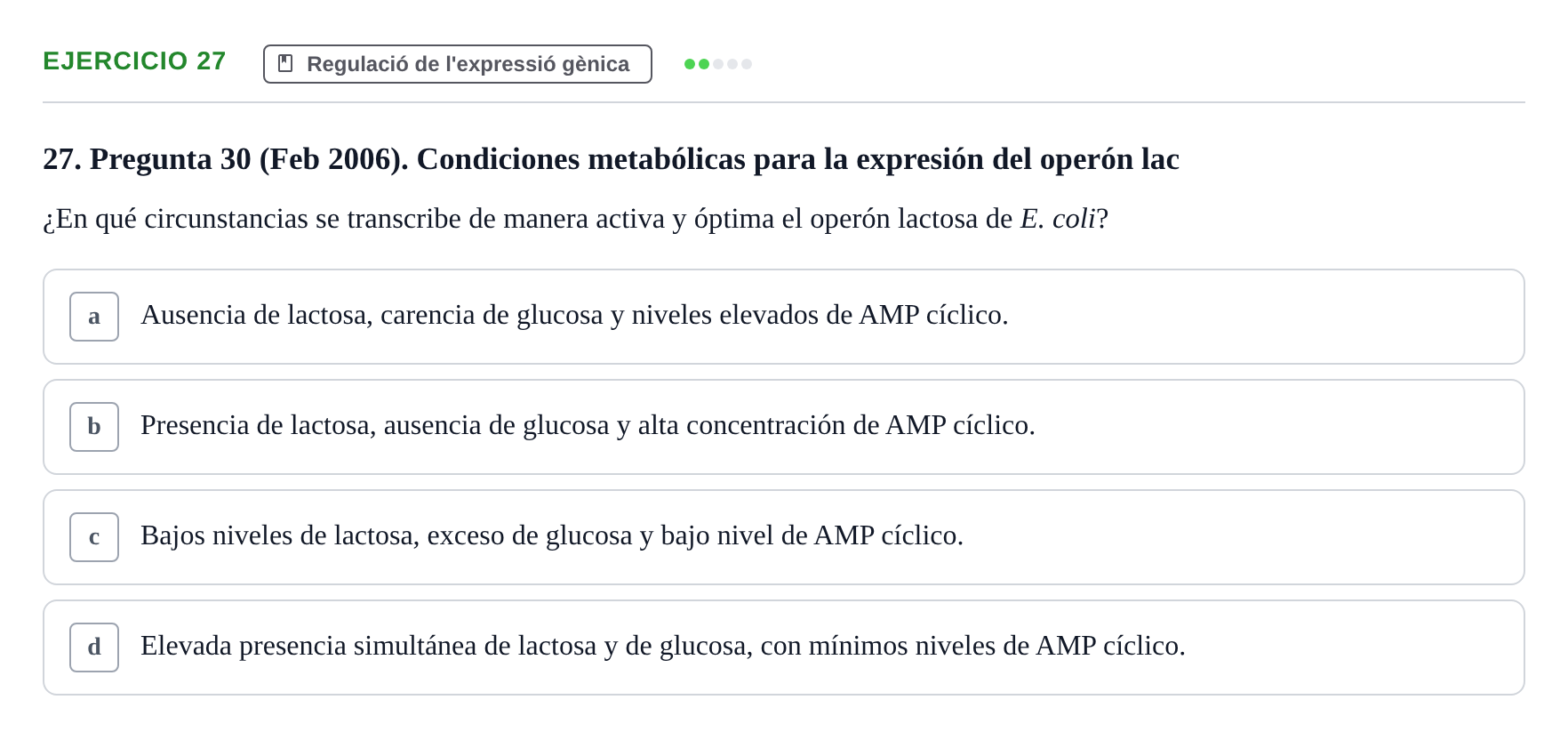 Enunciado: Problema 27 · Bioquímica Estructural i Biologia Molecular UAB 2004