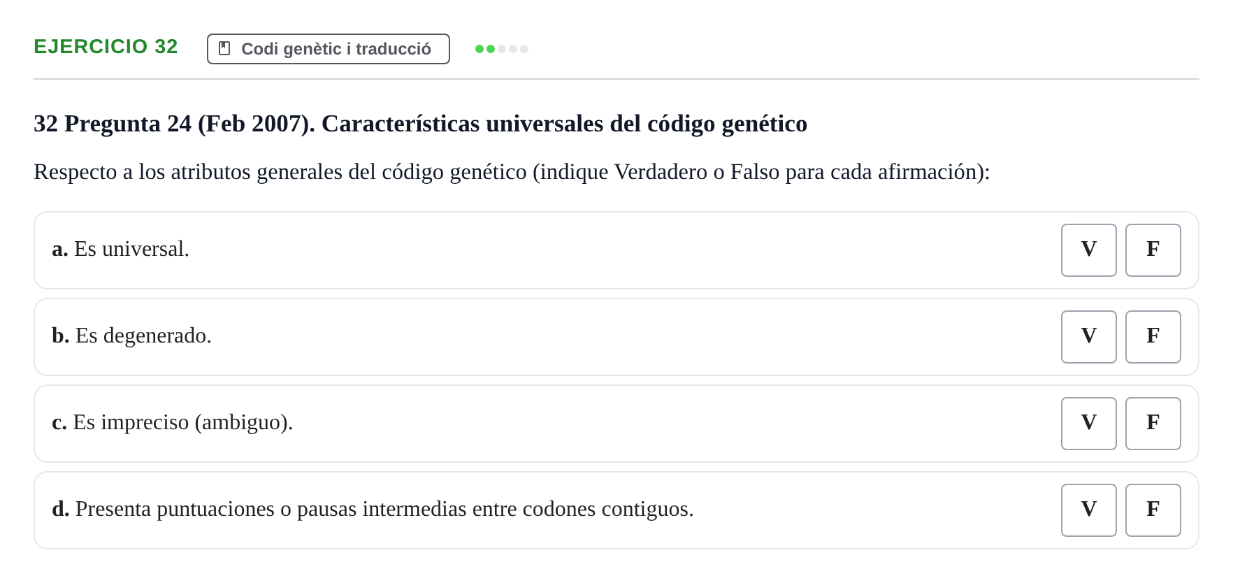 Enunciado: Problema 32 · Bioquímica Estructural i Biologia Molecular UAB 2004