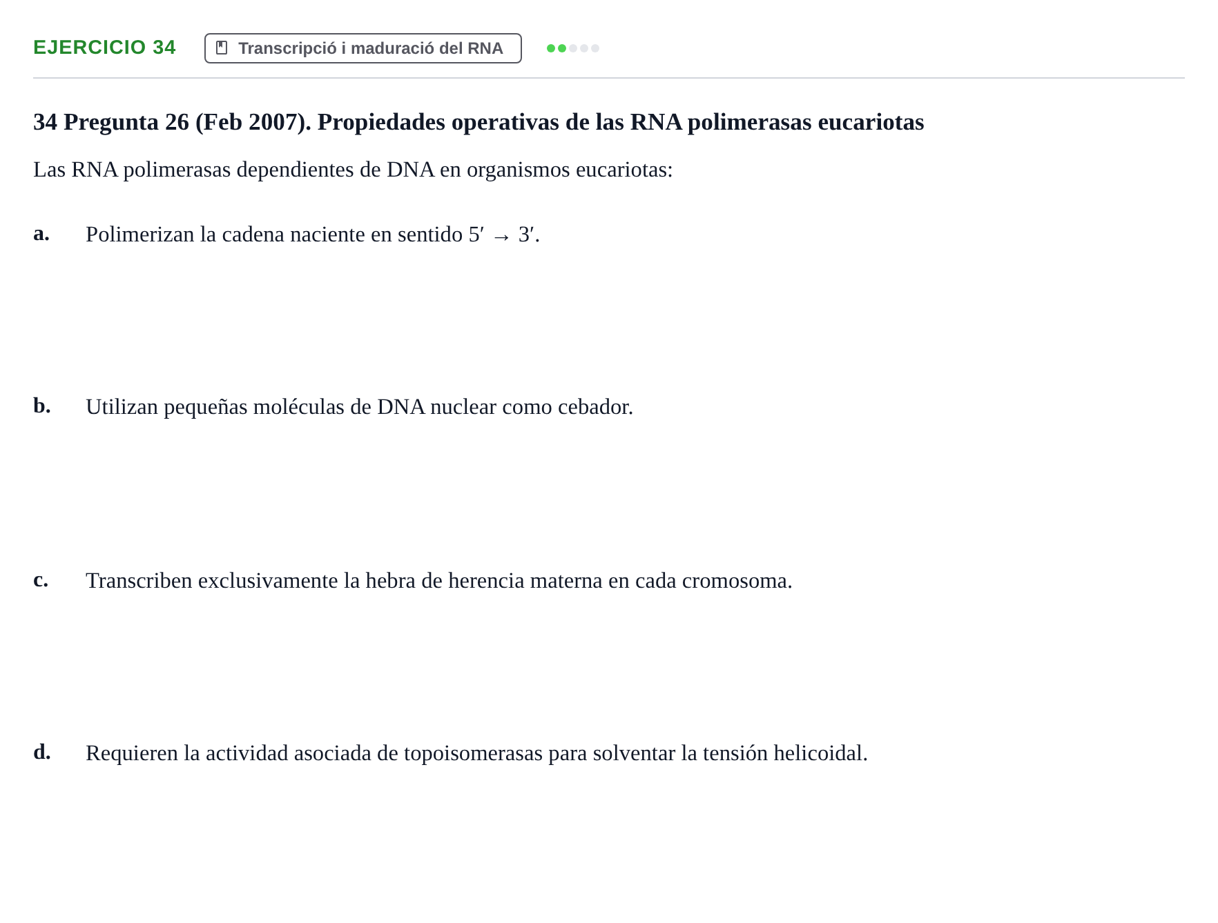 Enunciado: Problema 34 · Bioquímica Estructural i Biologia Molecular UAB 2004
