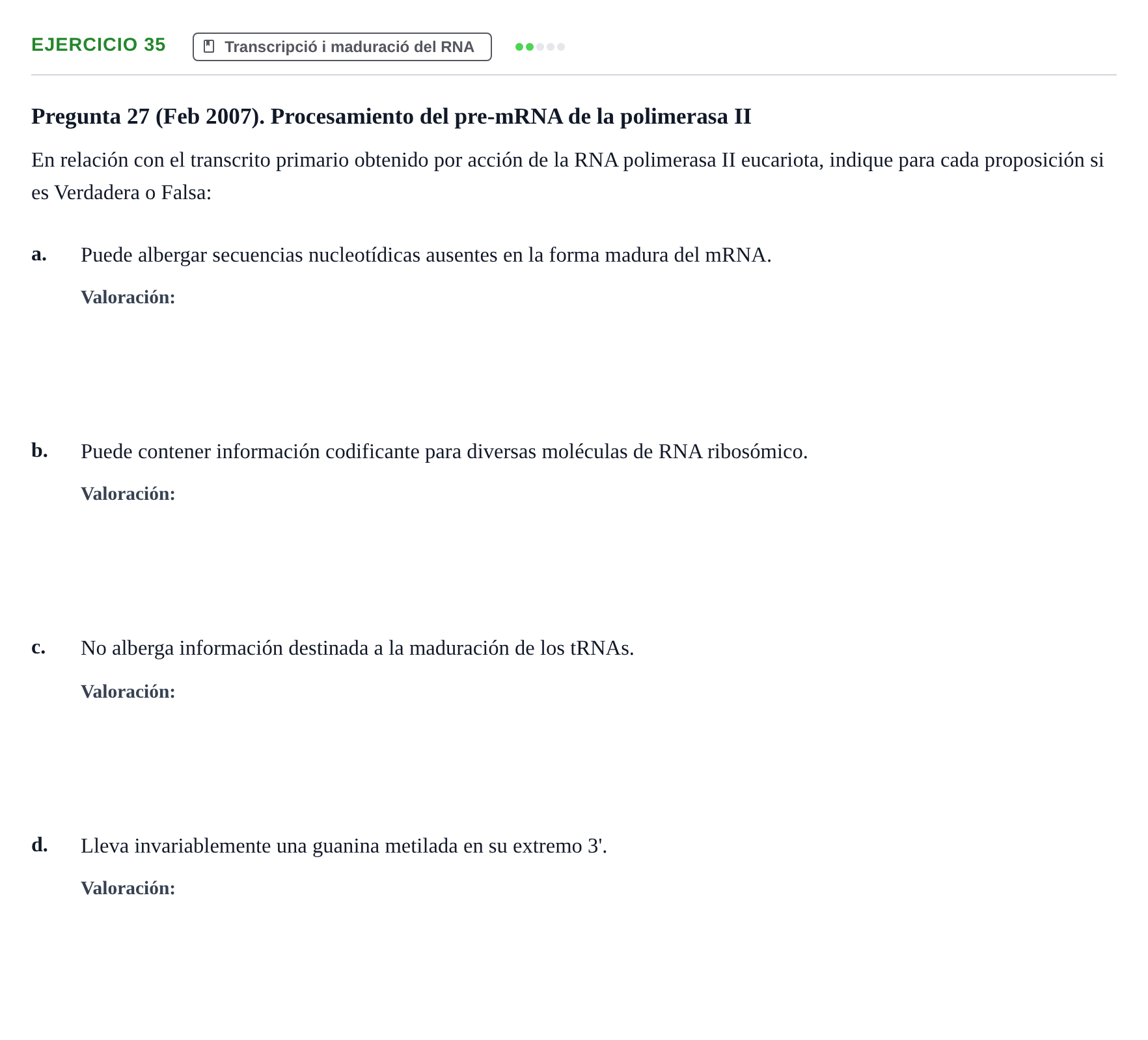 Enunciado: Problema 35 · Bioquímica Estructural i Biologia Molecular UAB 2004