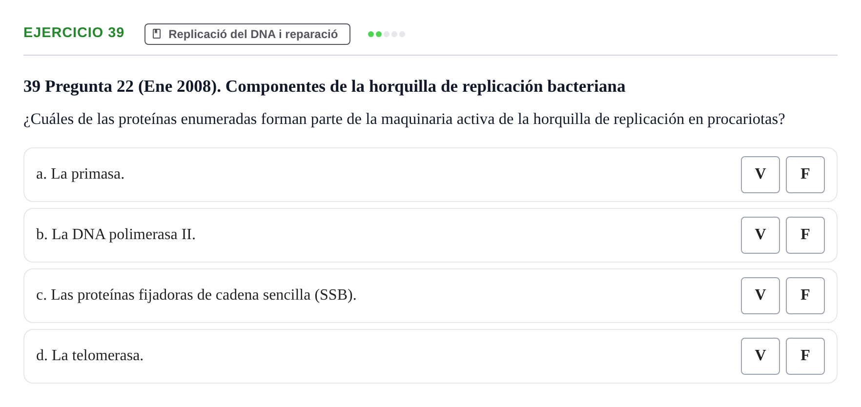 Enunciado: Problema 39 · Bioquímica Estructural i Biologia Molecular UAB 2004