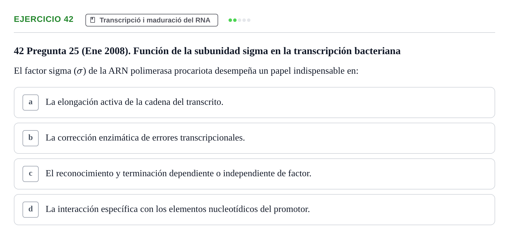 Enunciado: Problema 42 · Bioquímica Estructural i Biologia Molecular UAB 2004