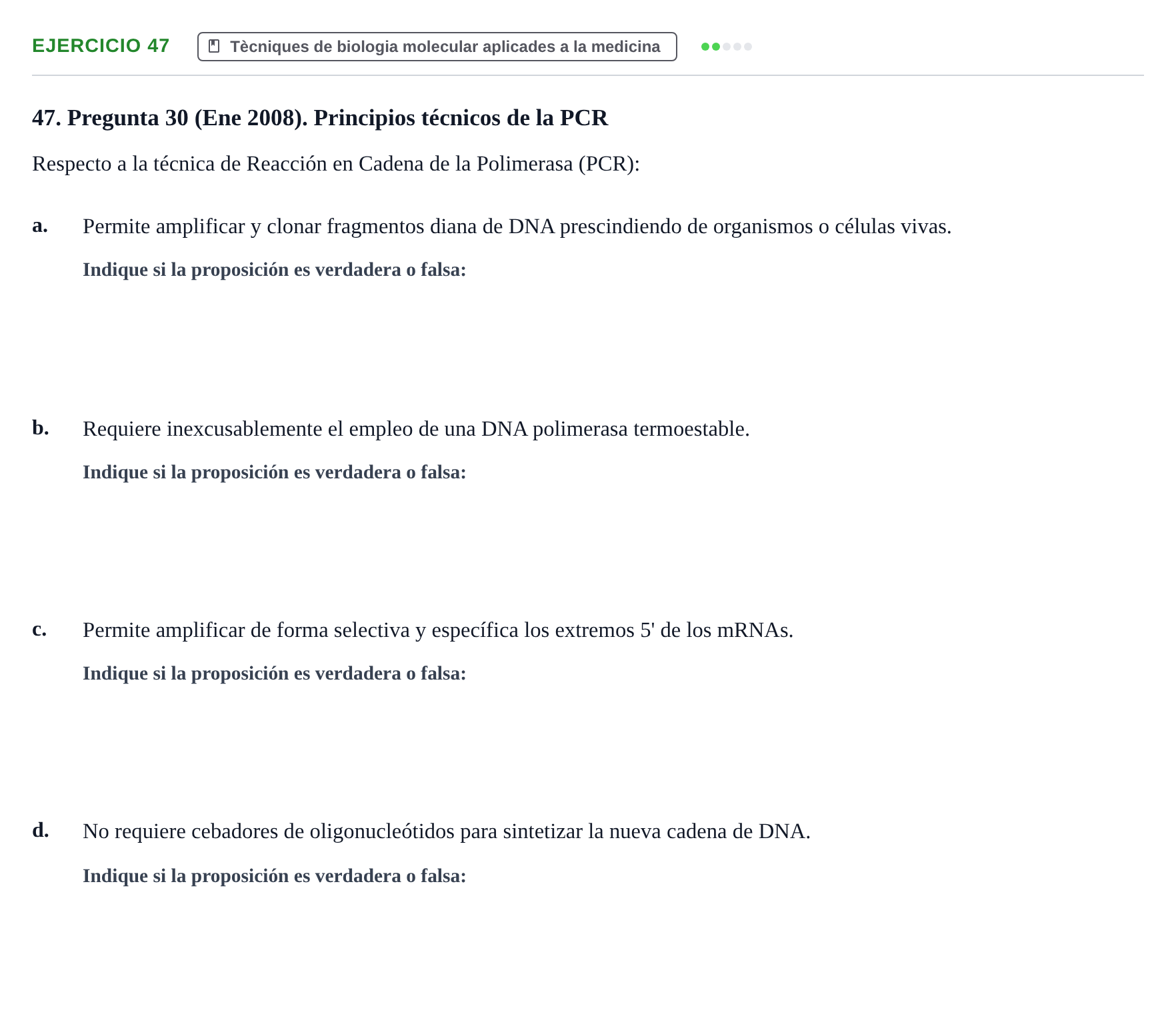 Enunciado: Problema 47 · Bioquímica Estructural i Biologia Molecular UAB 2004