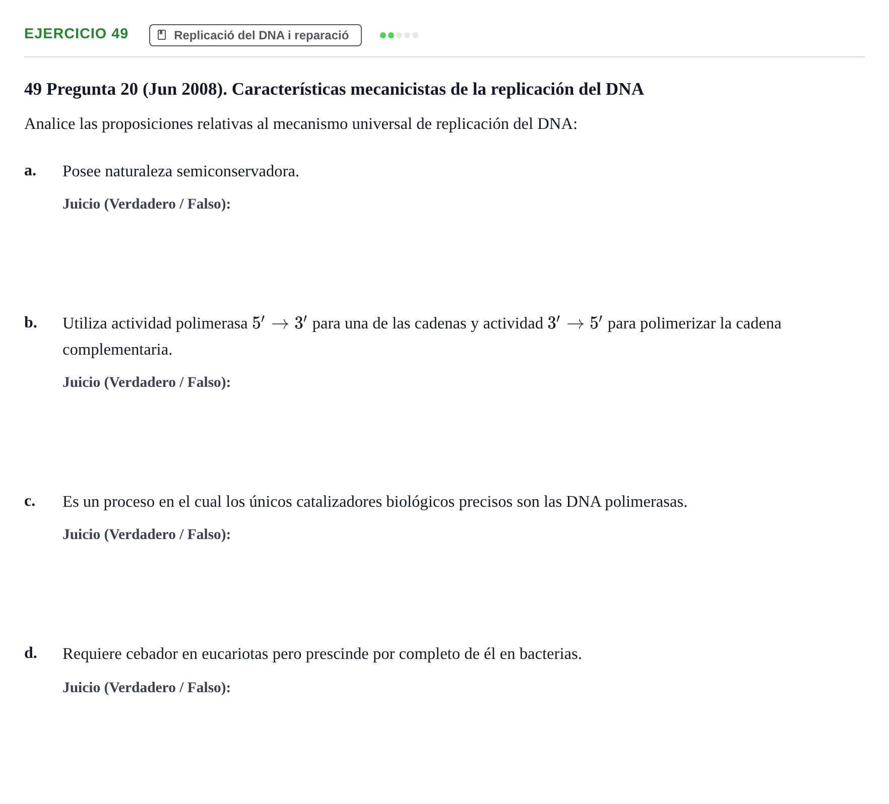 Enunciado: Problema 49 · Bioquímica Estructural i Biologia Molecular UAB 2004