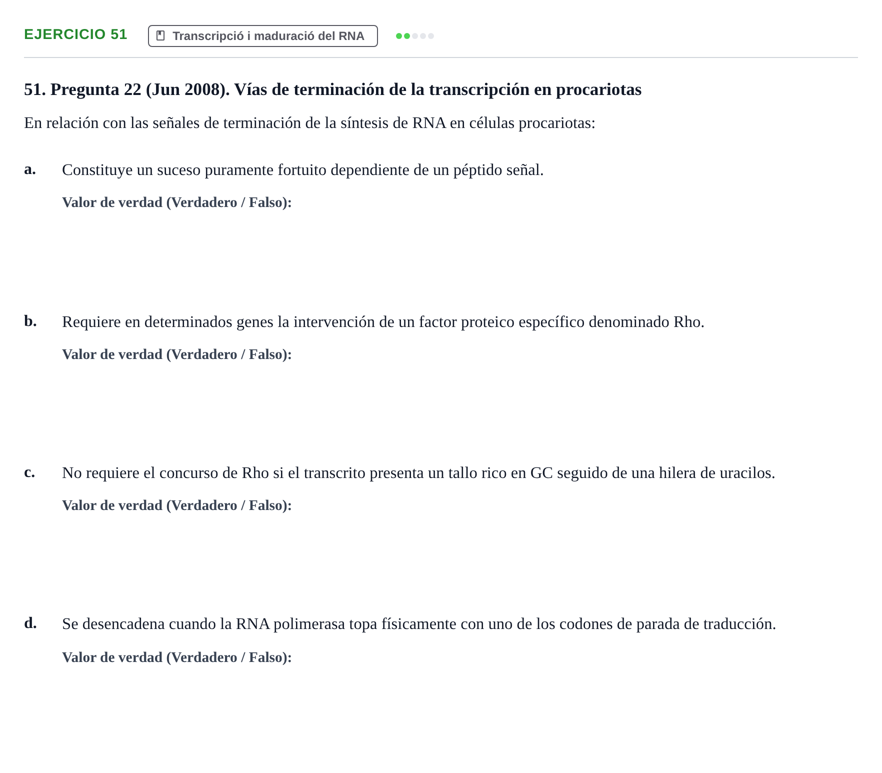 Enunciado: Problema 51 · Bioquímica Estructural i Biologia Molecular UAB 2004