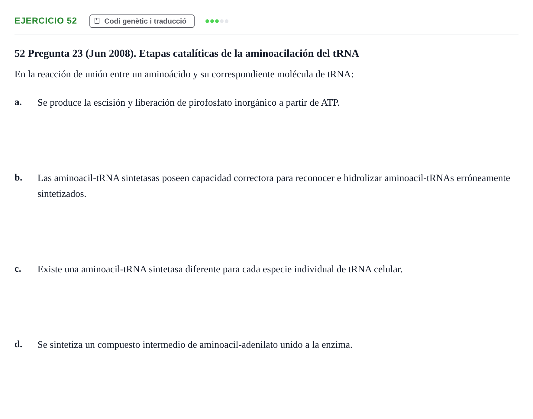 Enunciado: Problema 52 · Bioquímica Estructural i Biologia Molecular UAB 2004