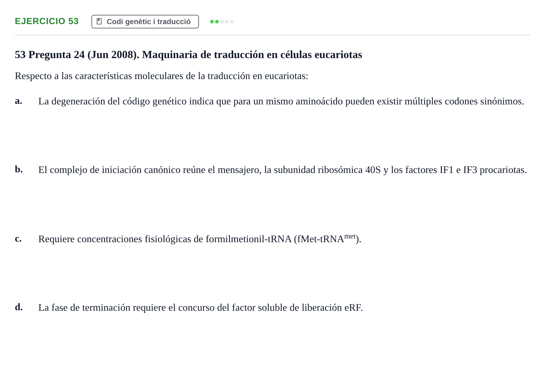 Enunciado: Problema 53 · Bioquímica Estructural i Biologia Molecular UAB 2004