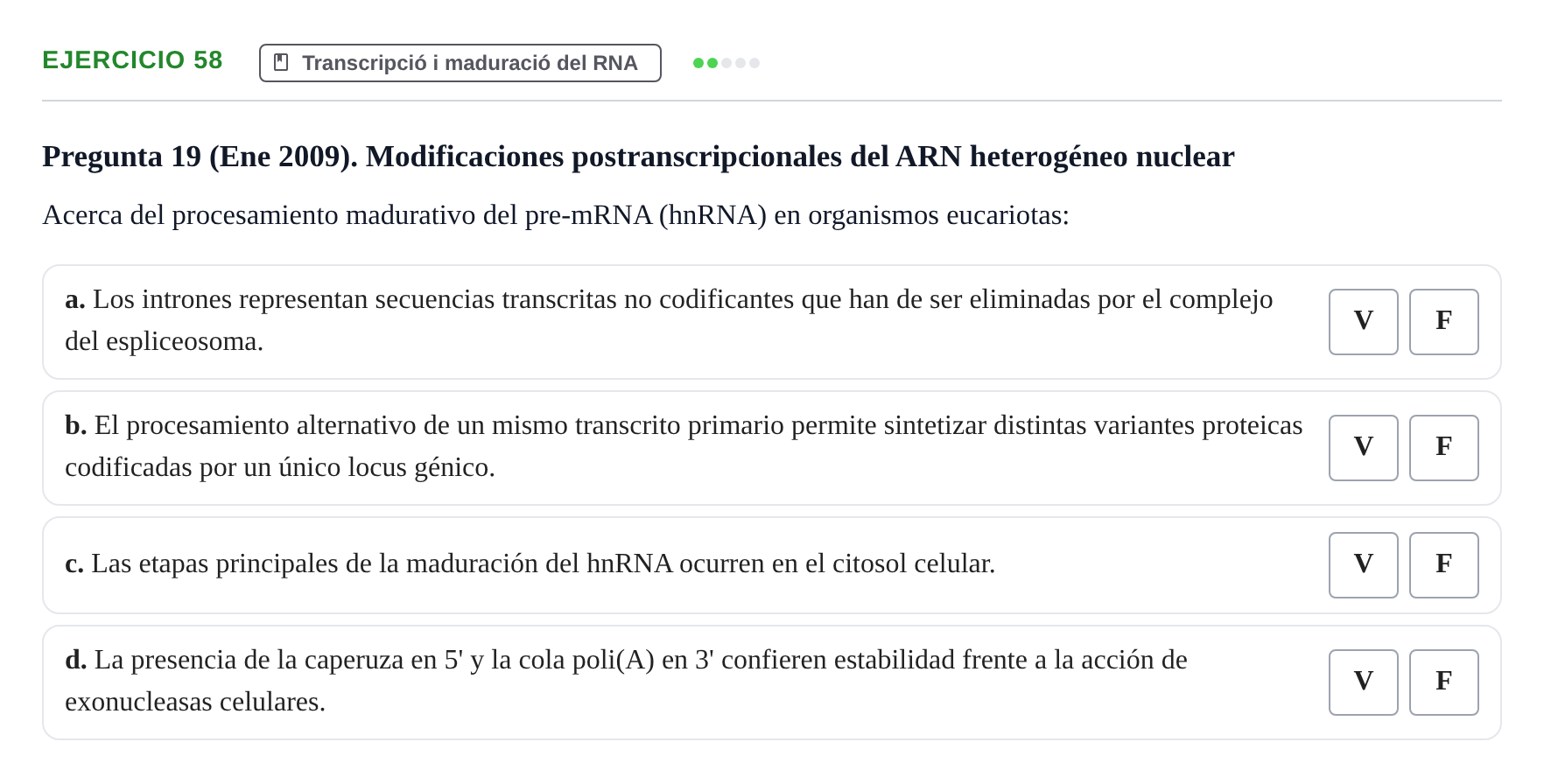 Enunciado: Problema 58 · Bioquímica Estructural i Biologia Molecular UAB 2004