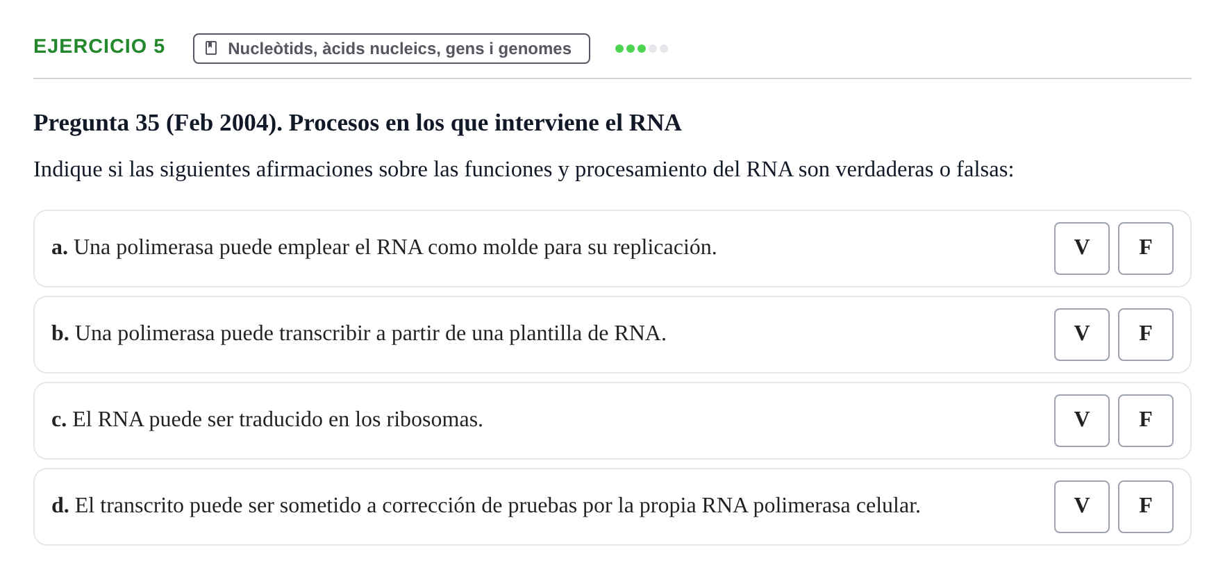 Enunciado: Problema 5 · Bioquímica Estructural i Biologia Molecular UAB 2004