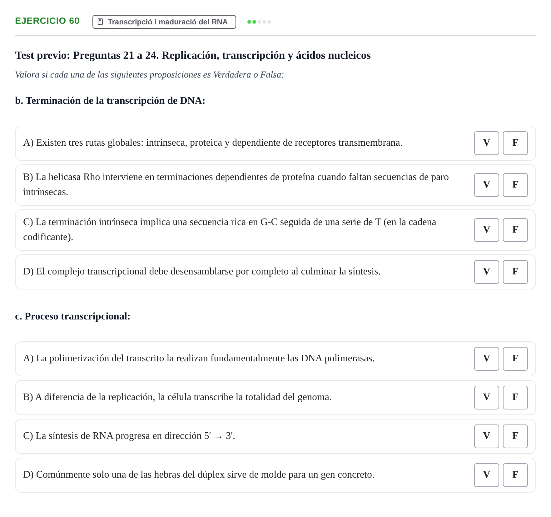 Enunciado: Ejercicio 60 - Transcripció · Bioquímica Estructural i Biologia Molecular UAB 2004