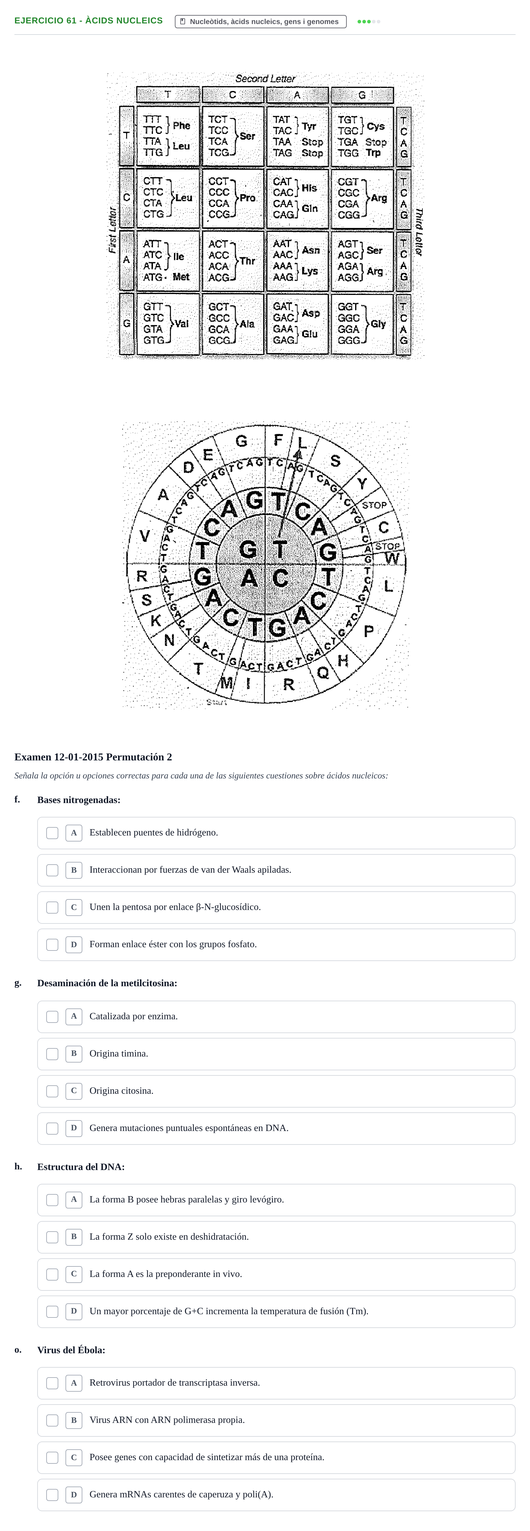 Enunciado: Ejercicio 61 - Àcids nucleics · Bioquímica Estructural i Biologia Molecular UAB 2004