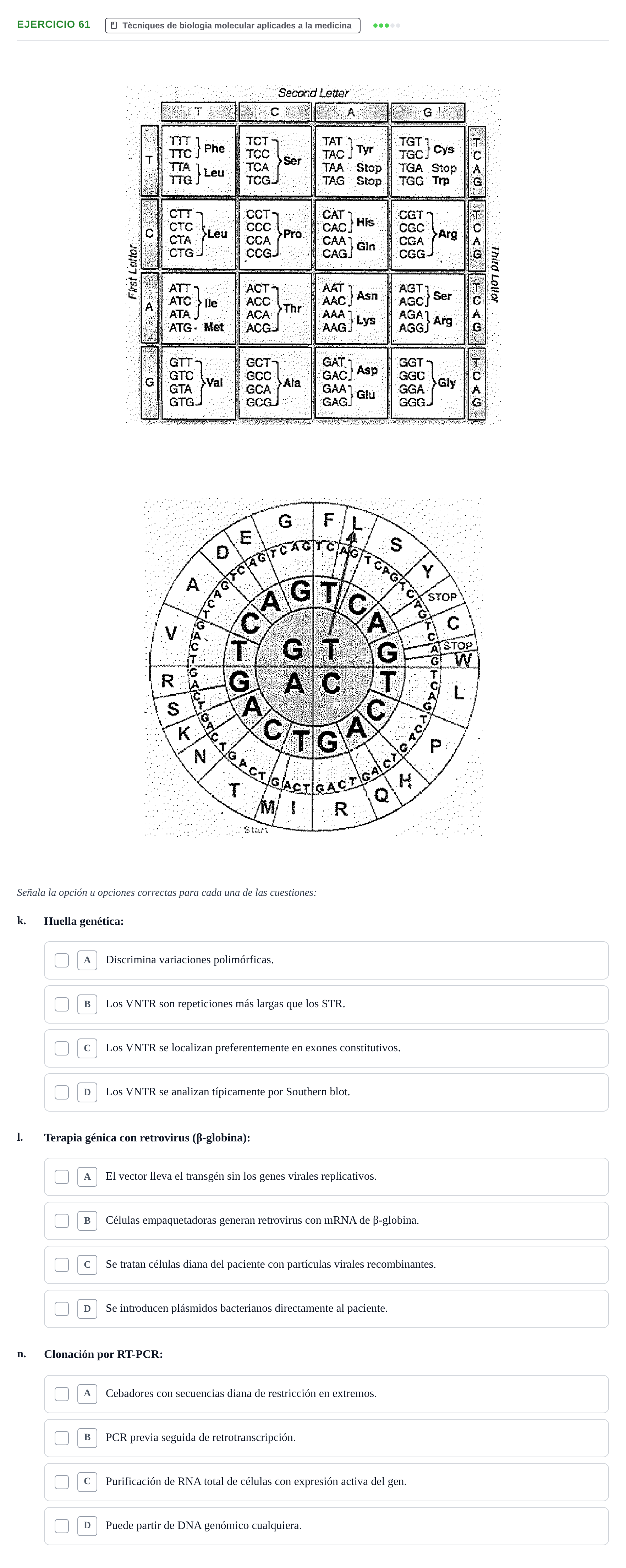 Enunciado: Ejercicio 61 - Tècniques · Bioquímica Estructural i Biologia Molecular UAB 2004
