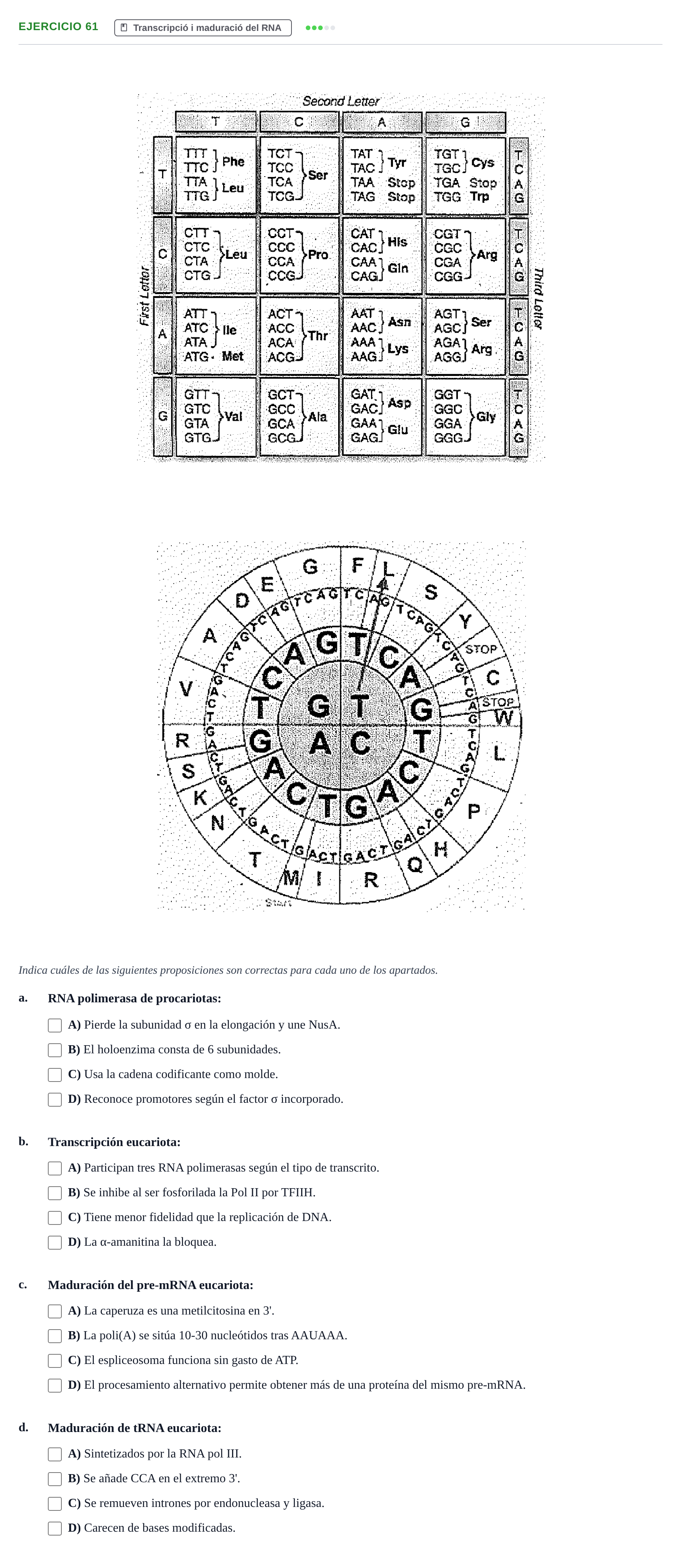 Enunciado: Ejercicio 61 - Transcripció · Bioquímica Estructural i Biologia Molecular UAB 2004