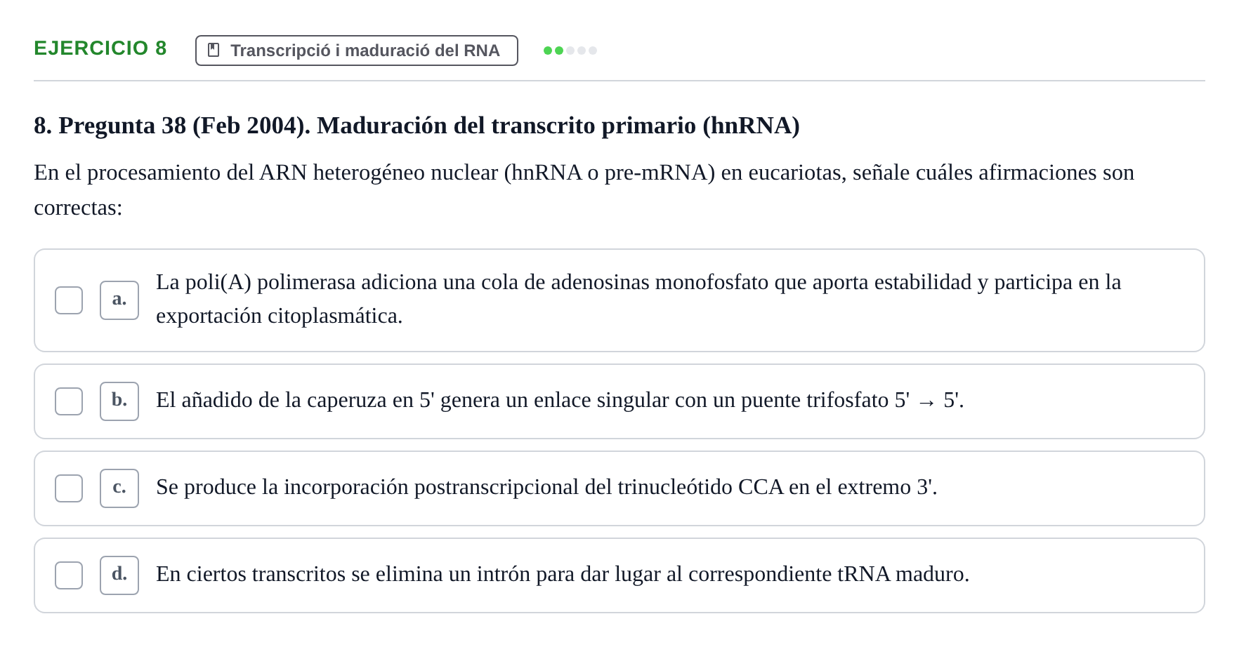 Enunciado: Problema 8 · Bioquímica Estructural i Biologia Molecular UAB 2004