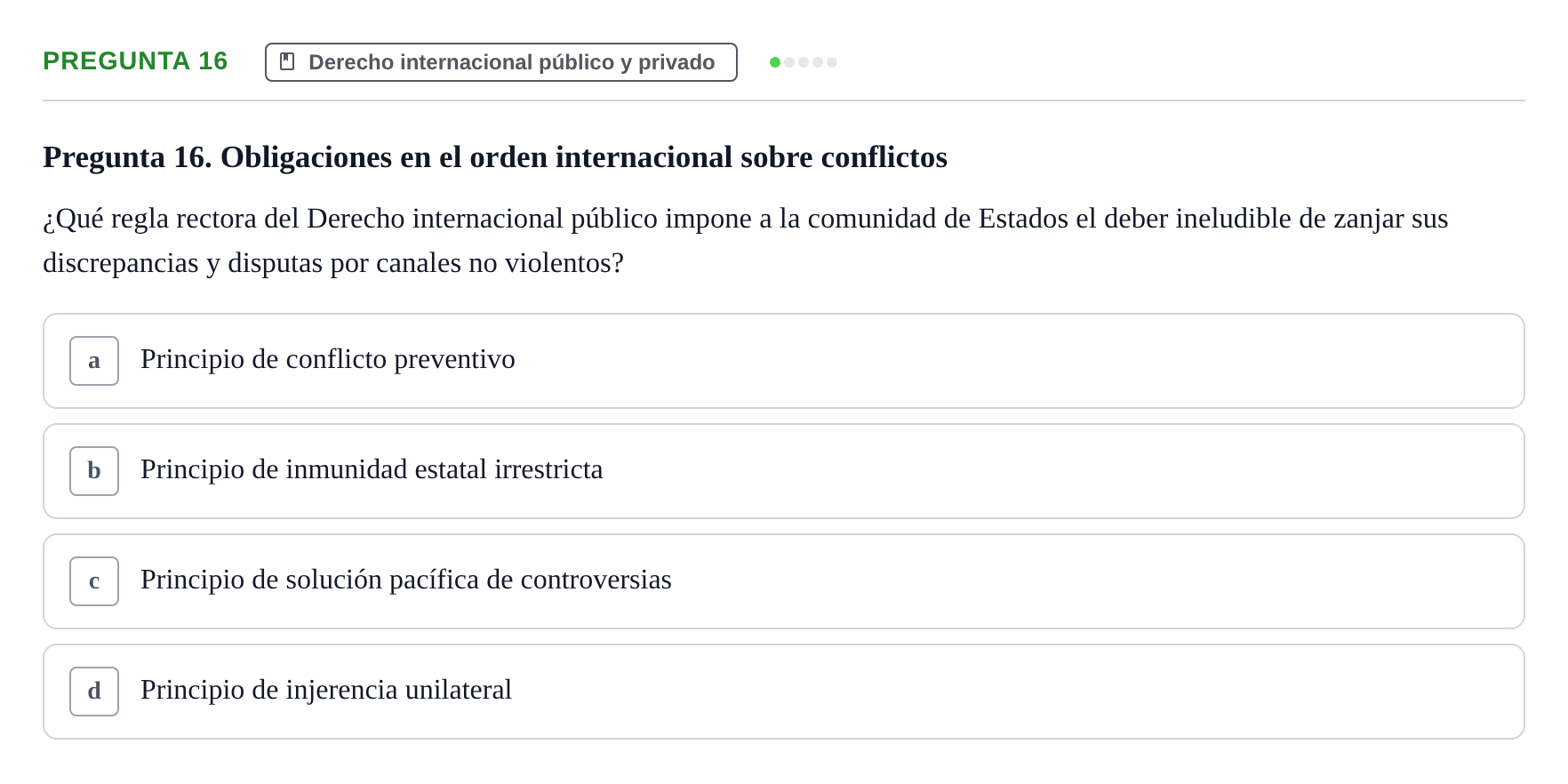 Enunciado: Pregunta 16