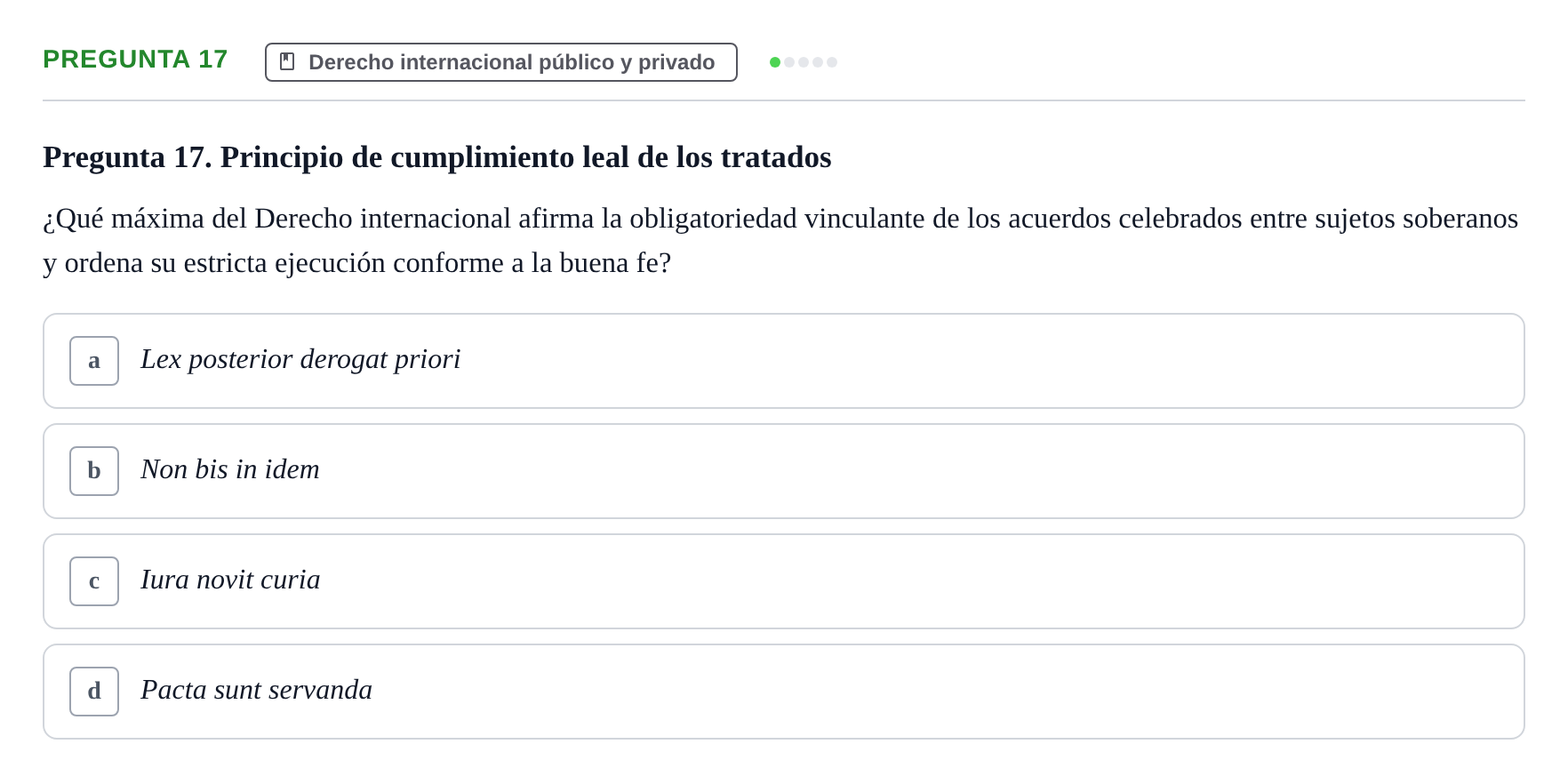 Enunciado: Pregunta 17