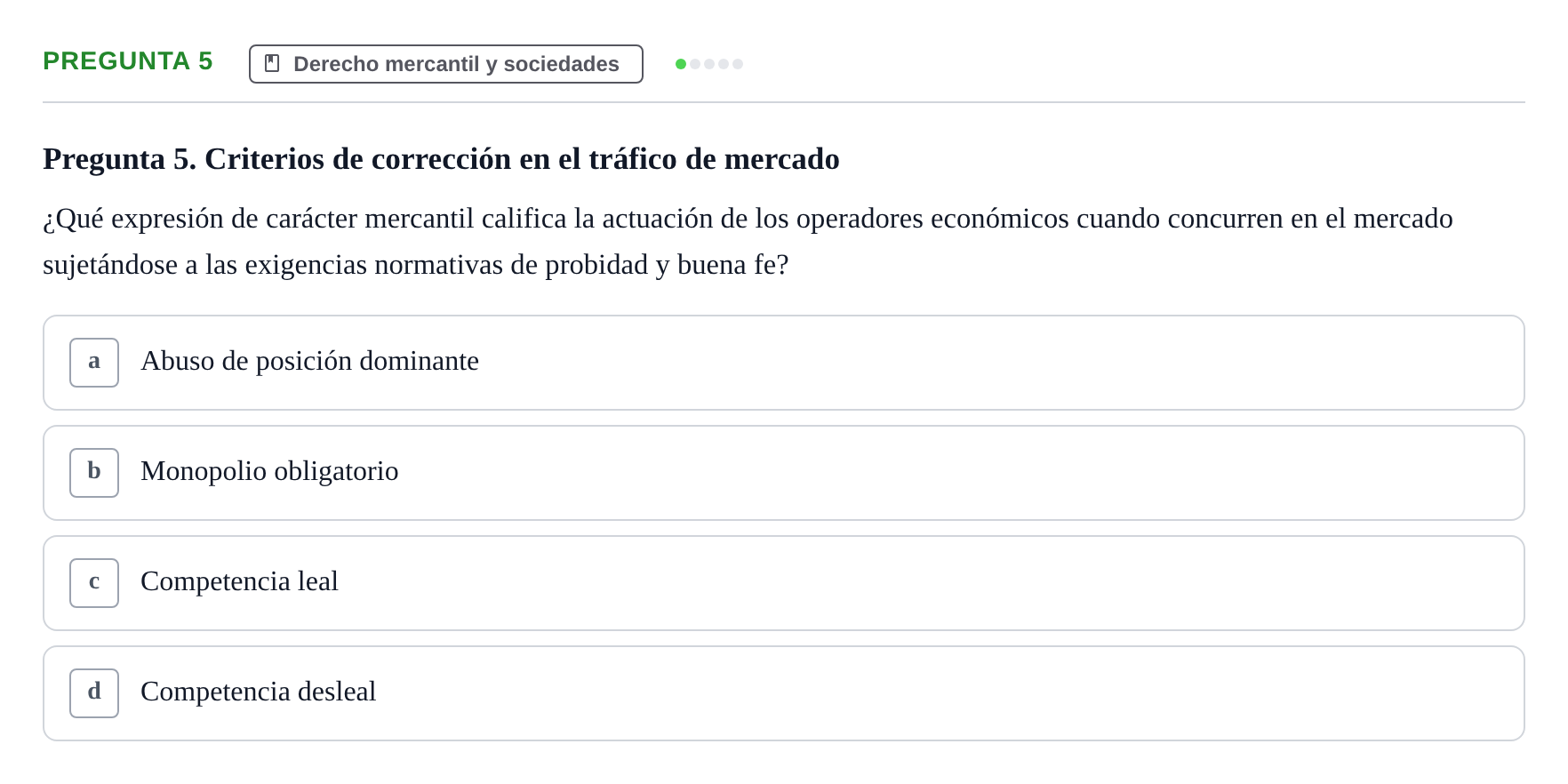 Enunciado: Pregunta 5