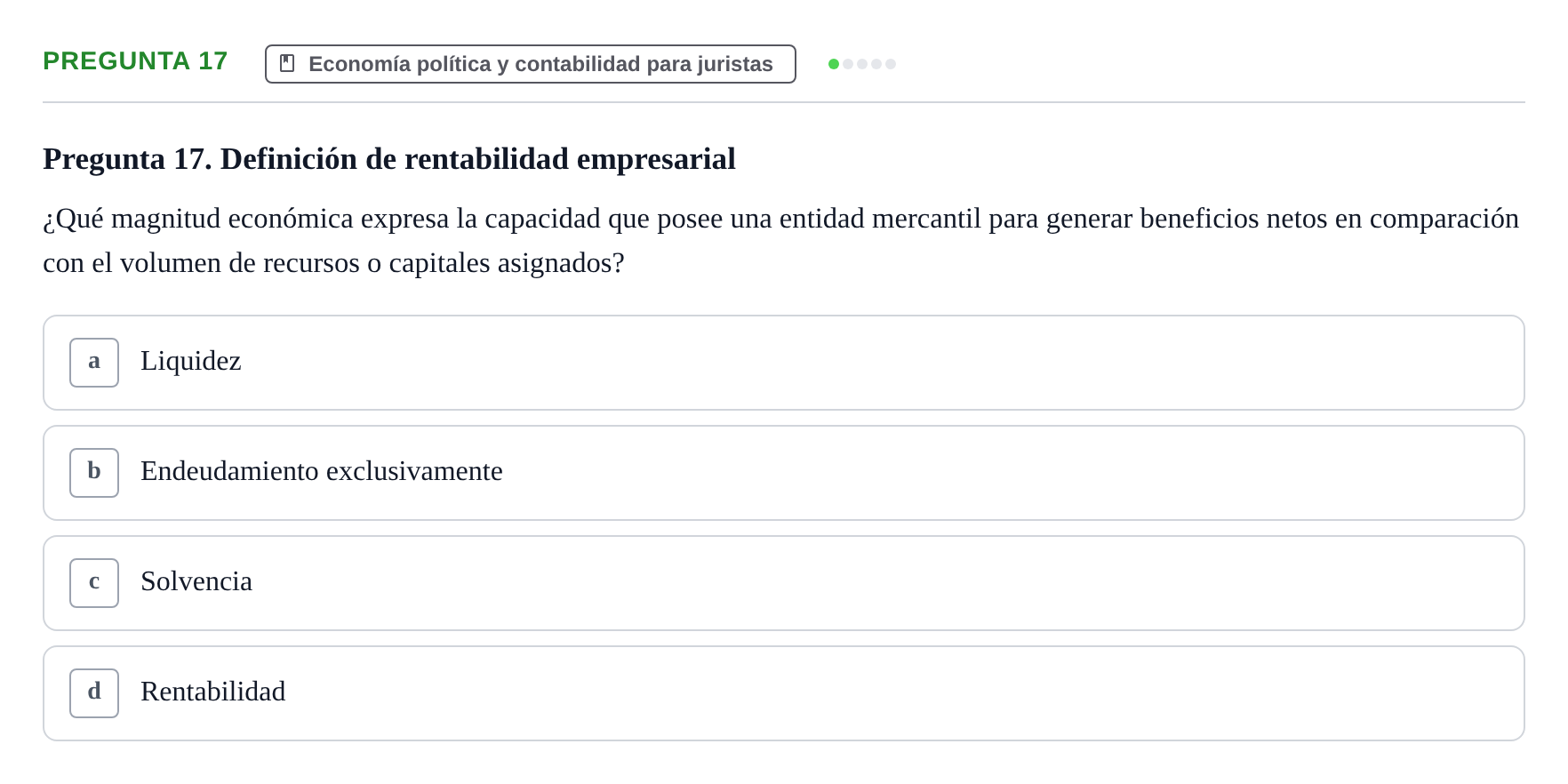 Enunciado: Pregunta 17
