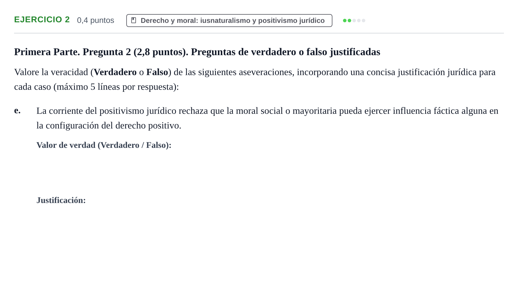 Enunciado: Ejercicio 2 - Derecho y moral: iusnaturalismo y positivismo… · Teoría General del Derecho UOC 2023