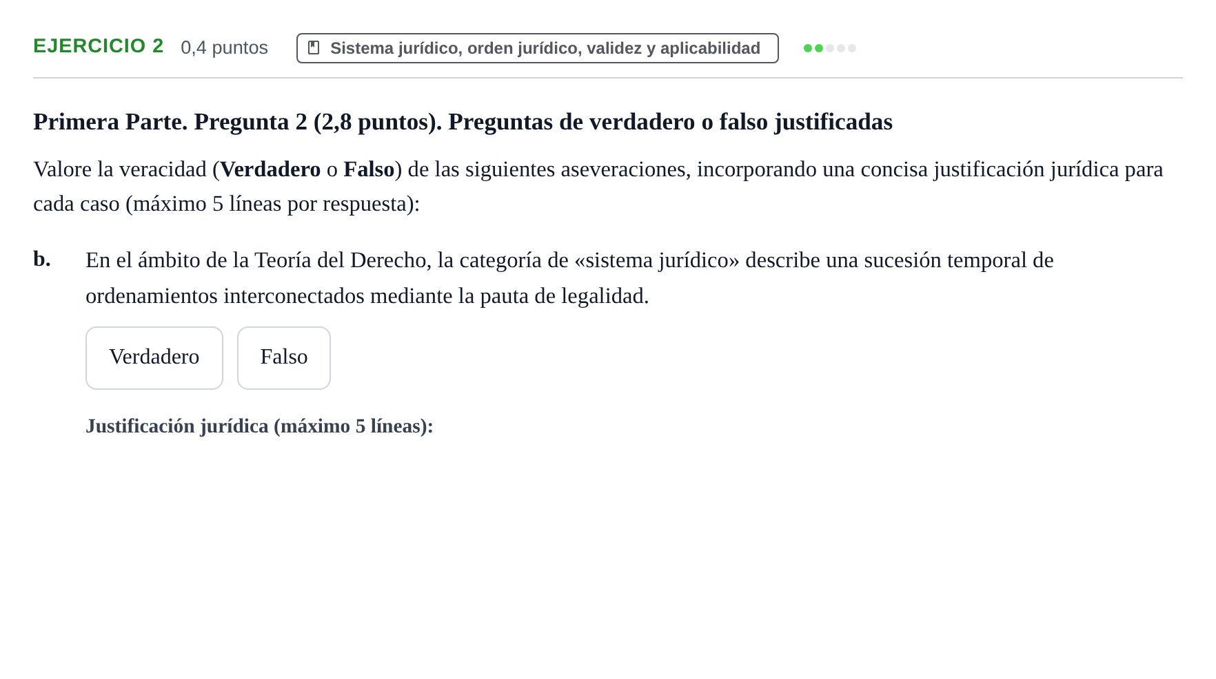 Enunciado: Ejercicio 2 - Sistema jurídico, orden jurídico, validez y a… · Teoría General del Derecho UOC 2023