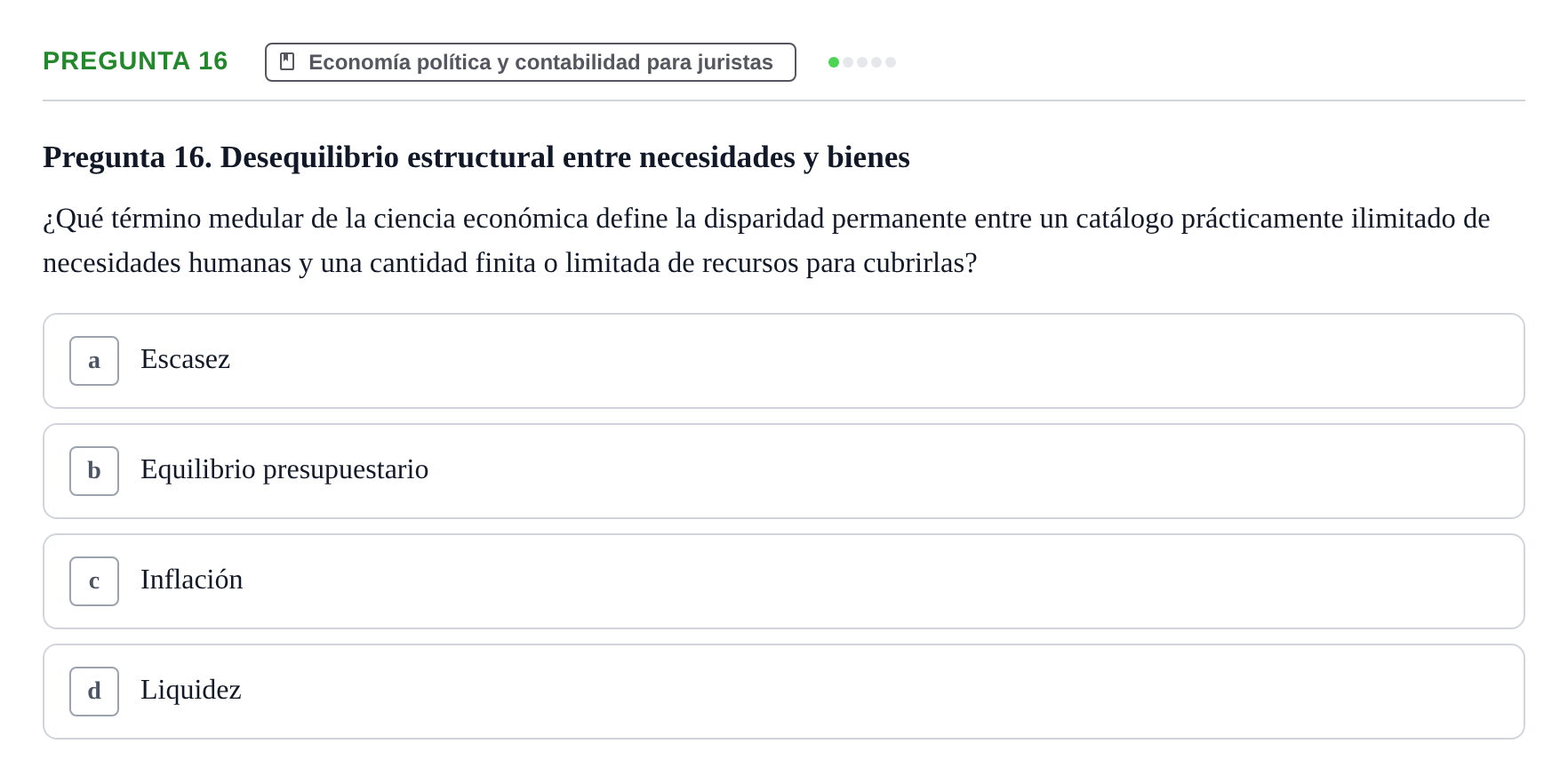 Enunciado: Pregunta 16