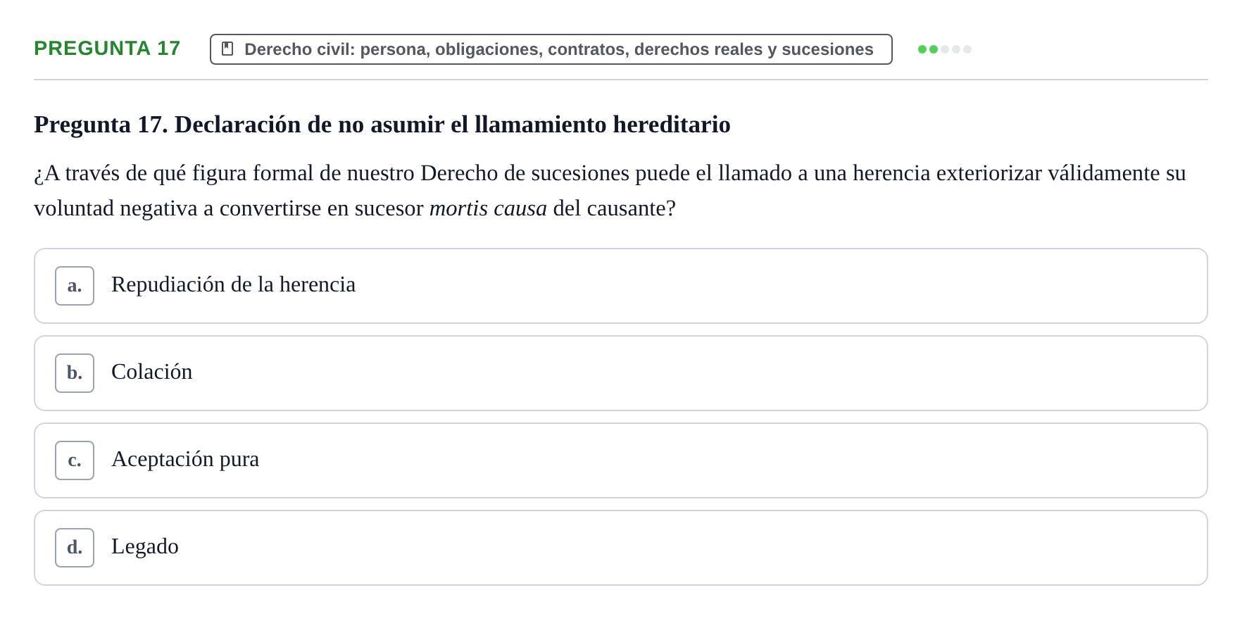 Enunciado: Pregunta 17
