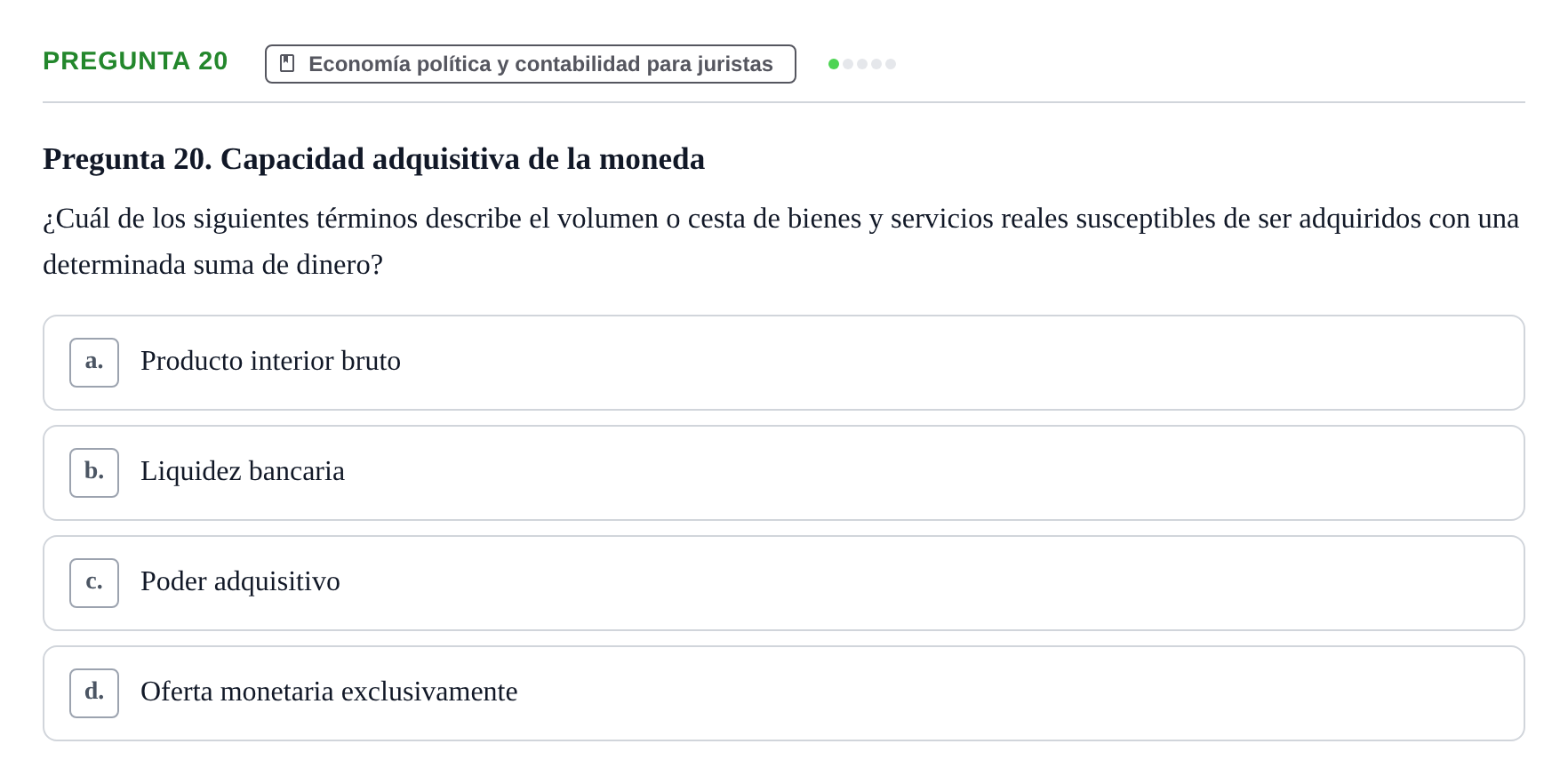 Enunciado: Pregunta 20