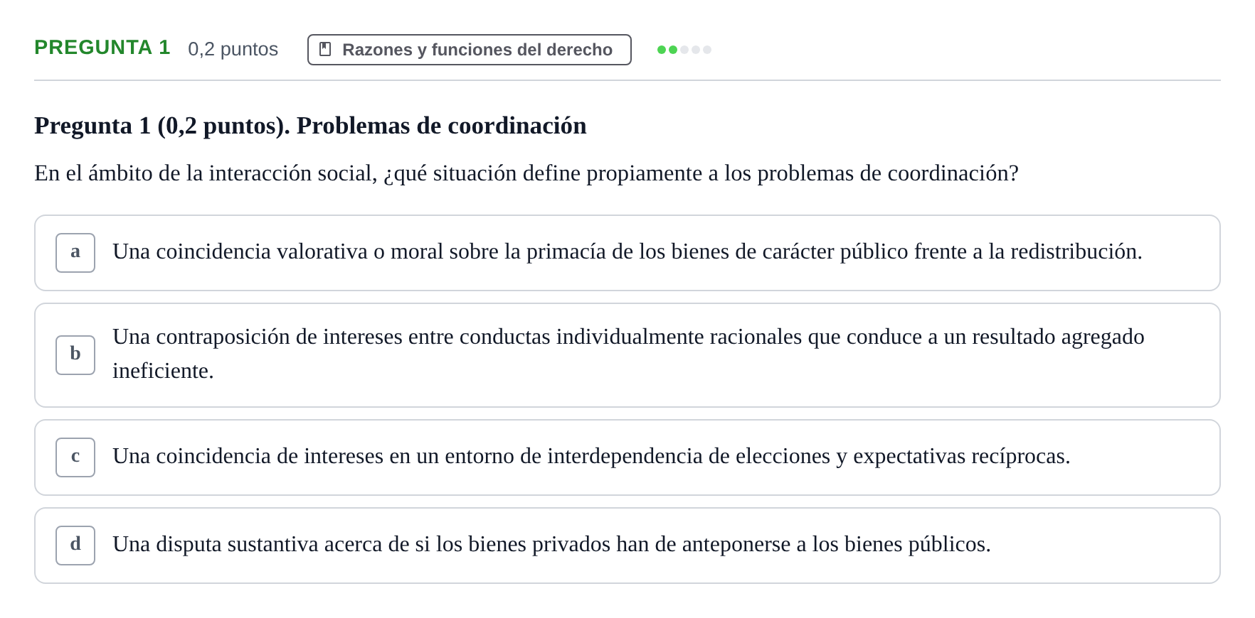 Enunciado: Pregunta 1 · Teoría General del Derecho UOC 2023