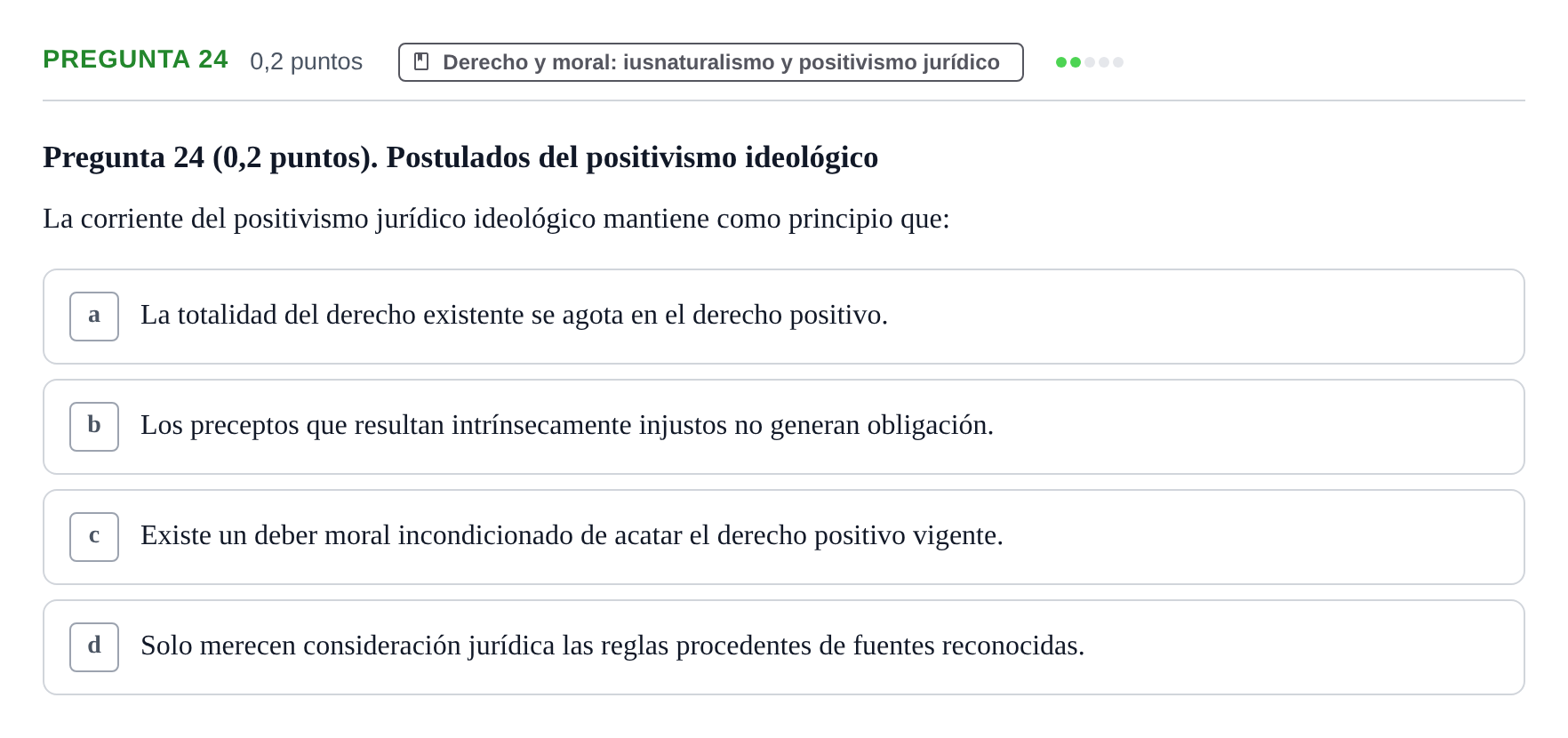 Enunciado: Pregunta 24 · Teoría General del Derecho UOC 2023