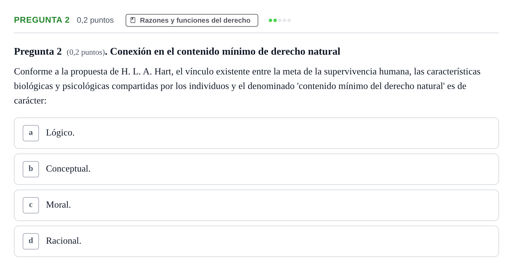 Enunciado: Pregunta 2 · Teoría General del Derecho UOC 2023