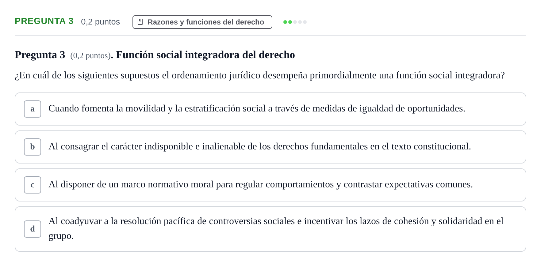 Enunciado: Pregunta 3 · Teoría General del Derecho UOC 2023