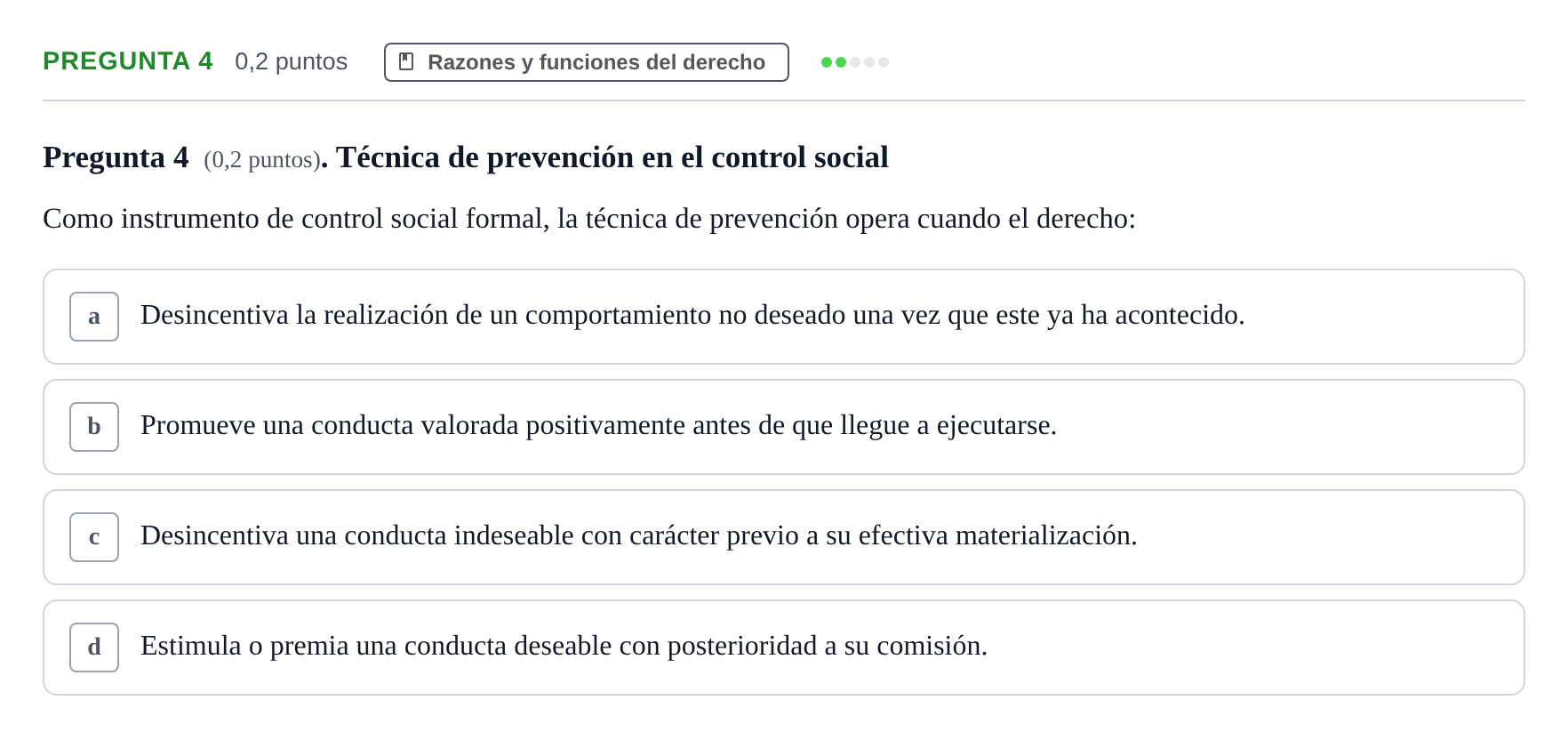 Enunciado: Pregunta 4 · Teoría General del Derecho UOC 2023