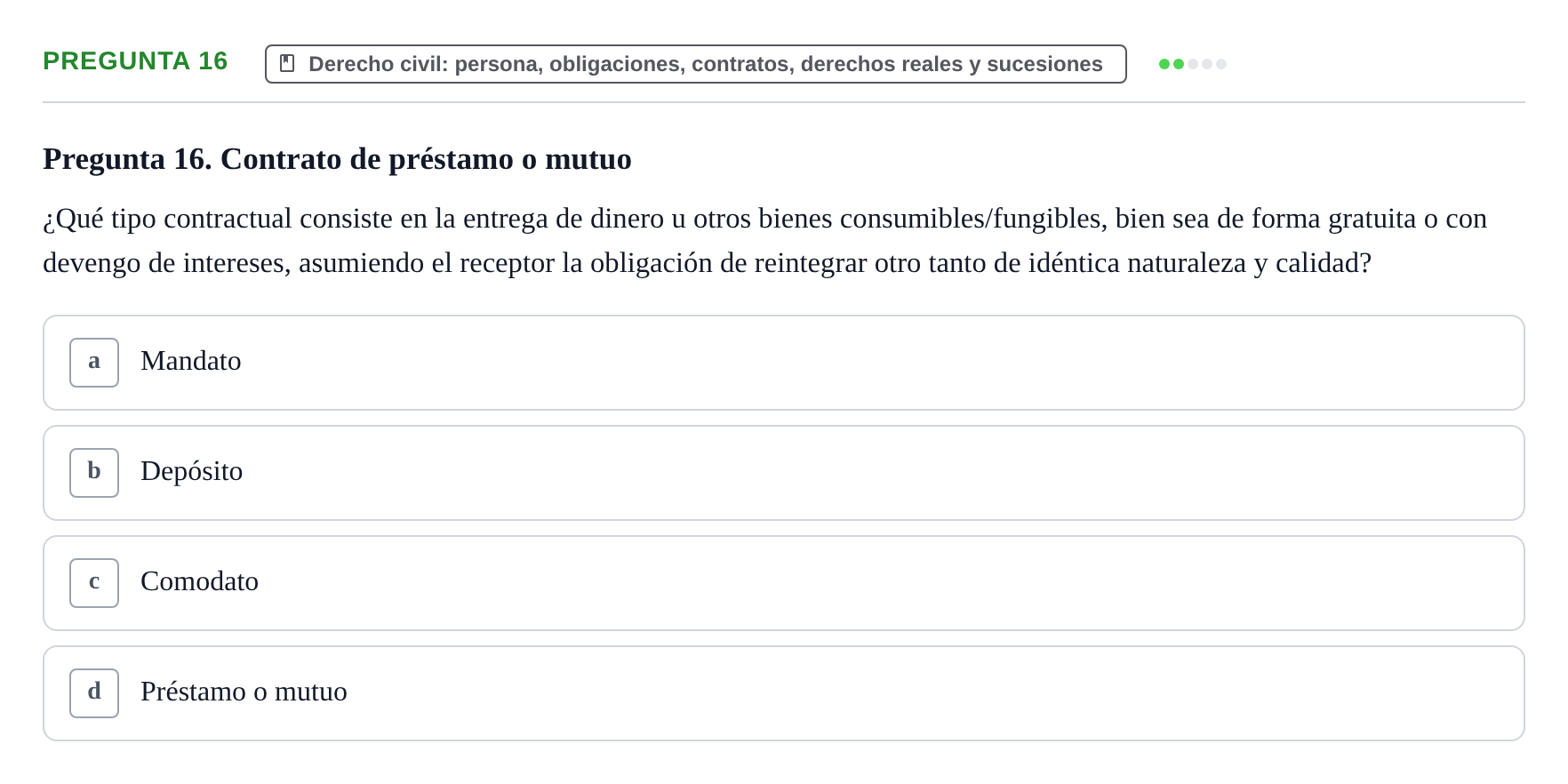 Enunciado: Pregunta 16