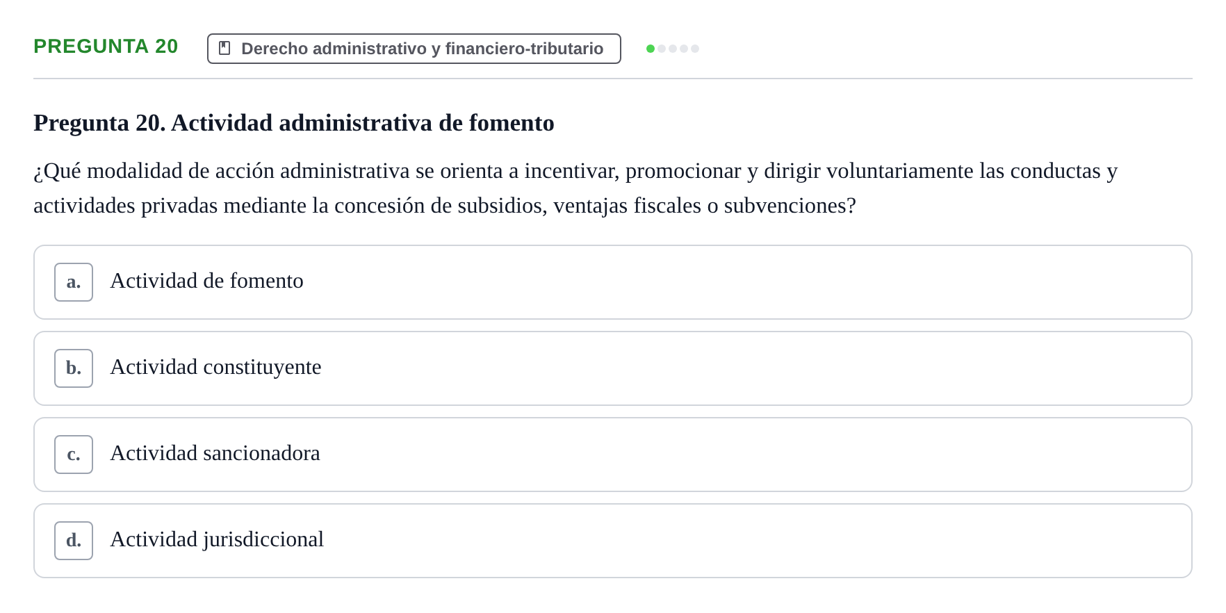 Enunciado: Pregunta 20