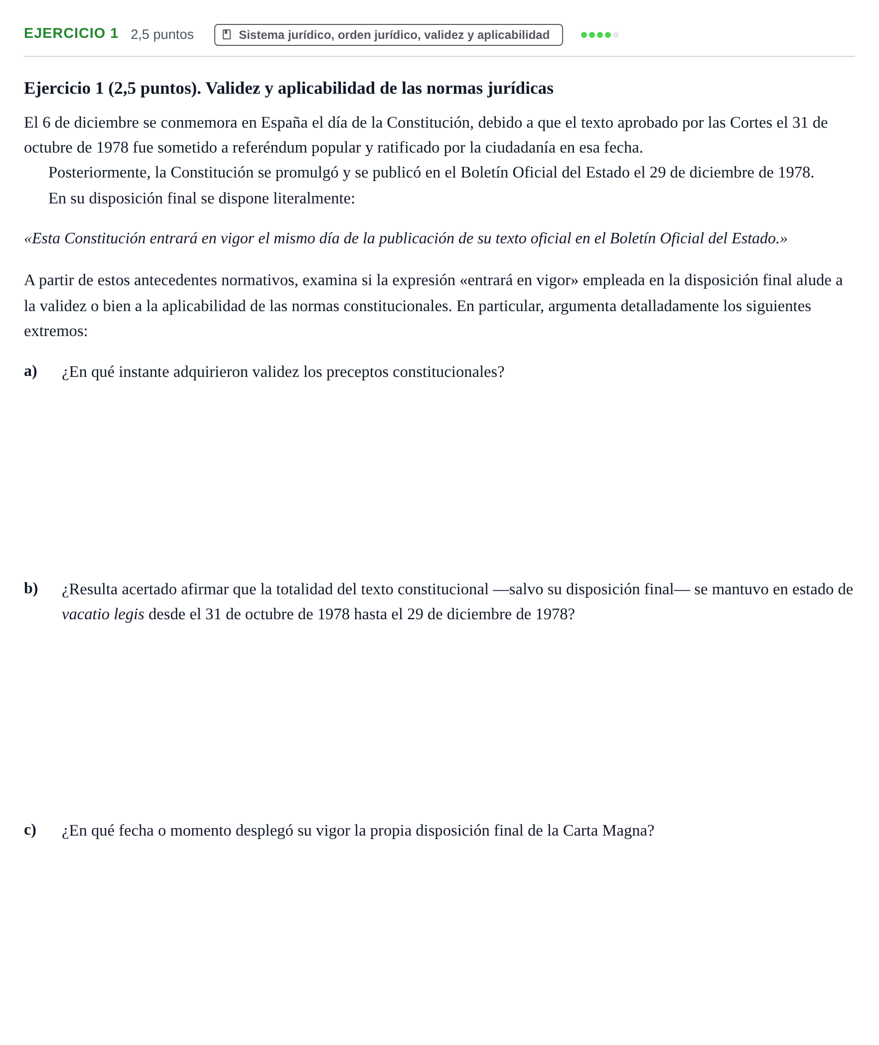 Enunciado: Ejercicio 1 · Teoría General del Derecho UOC 2023