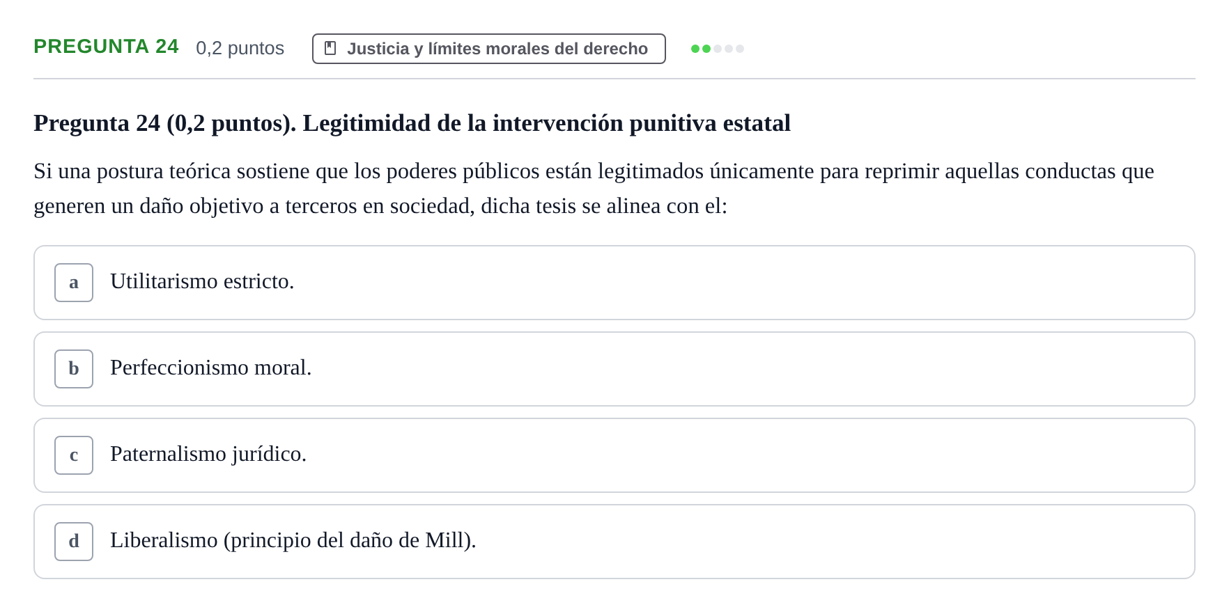 Enunciado: Pregunta 24 · Teoría General del Derecho UOC 2023
