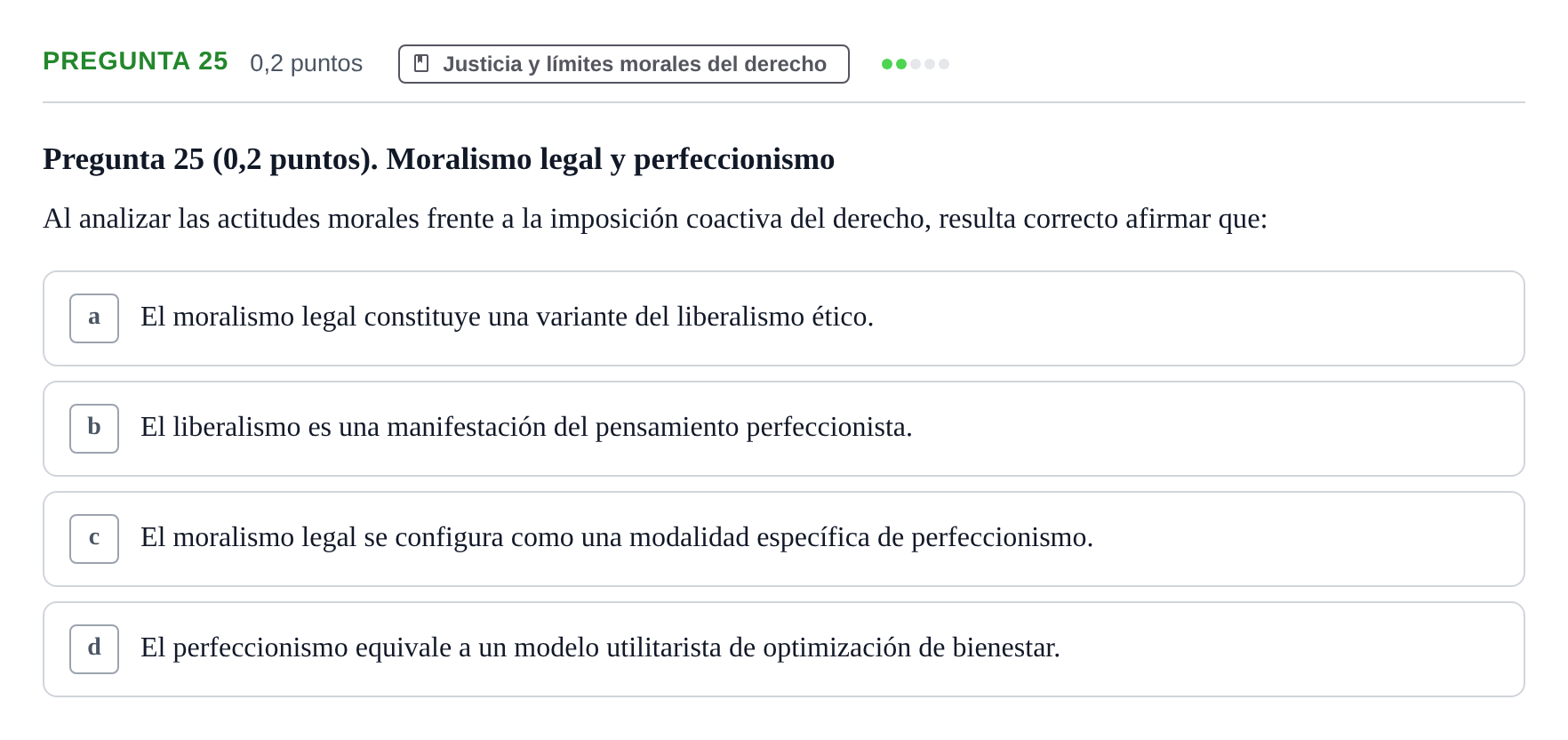 Enunciado: Pregunta 25 · Teoría General del Derecho UOC 2023
