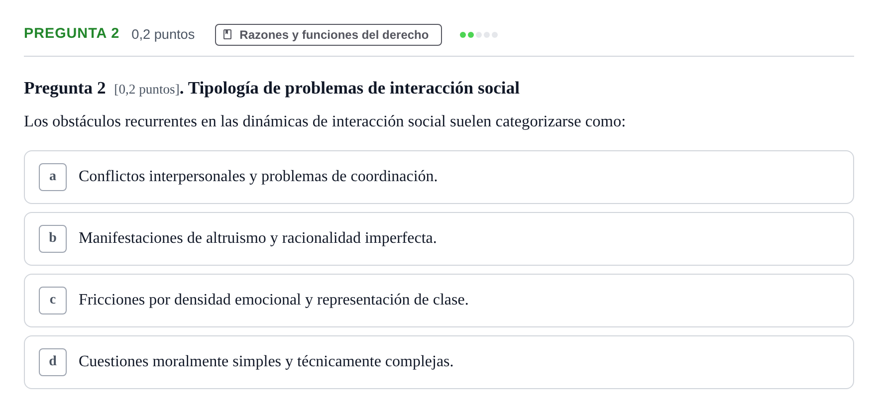 Enunciado: Pregunta 2 · Teoría General del Derecho UOC 2023
