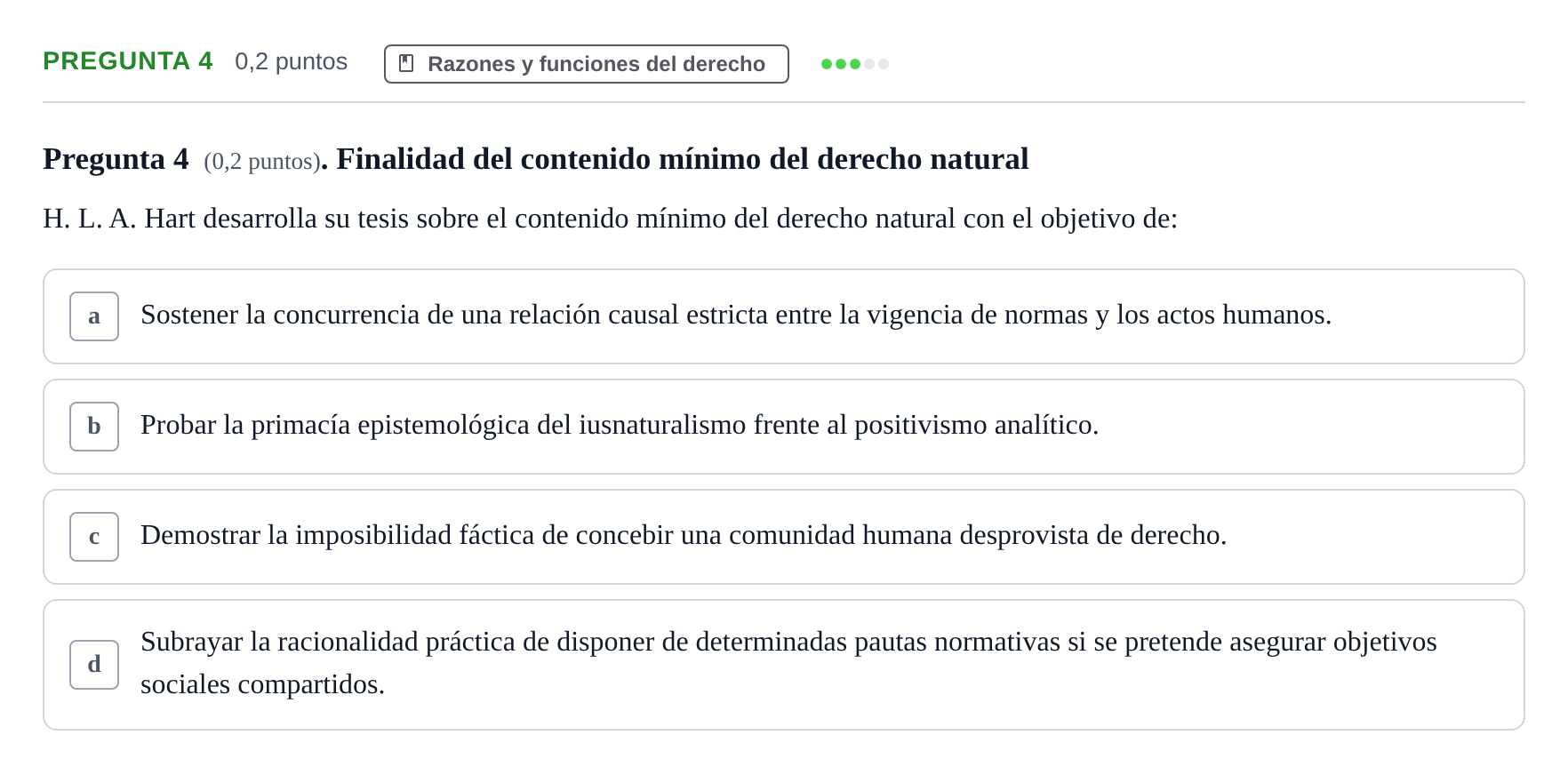 Enunciado: Pregunta 4 · Teoría General del Derecho UOC 2023
