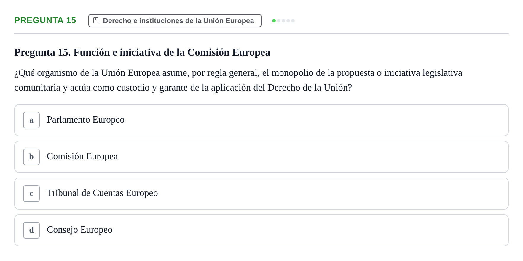 Enunciado: Pregunta 15