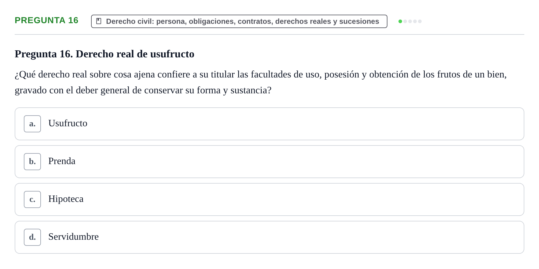 Enunciado: Pregunta 16