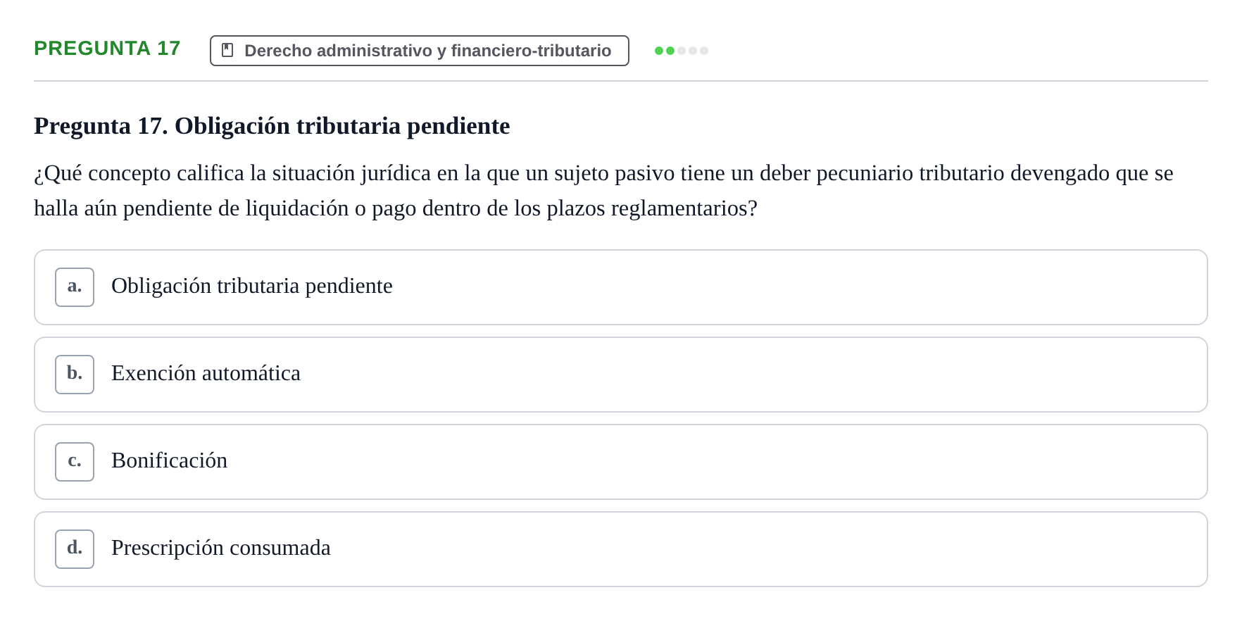 Enunciado: Pregunta 17