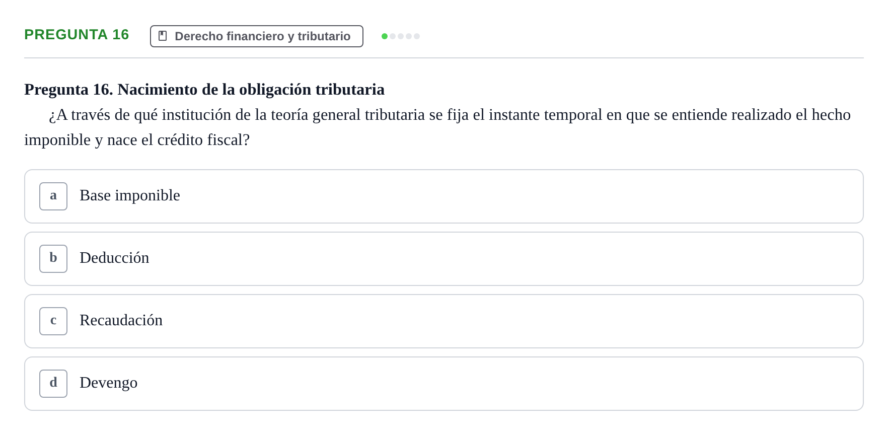 Enunciado: Pregunta 16