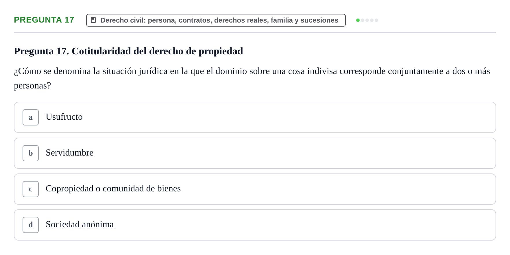 Enunciado: Pregunta 17