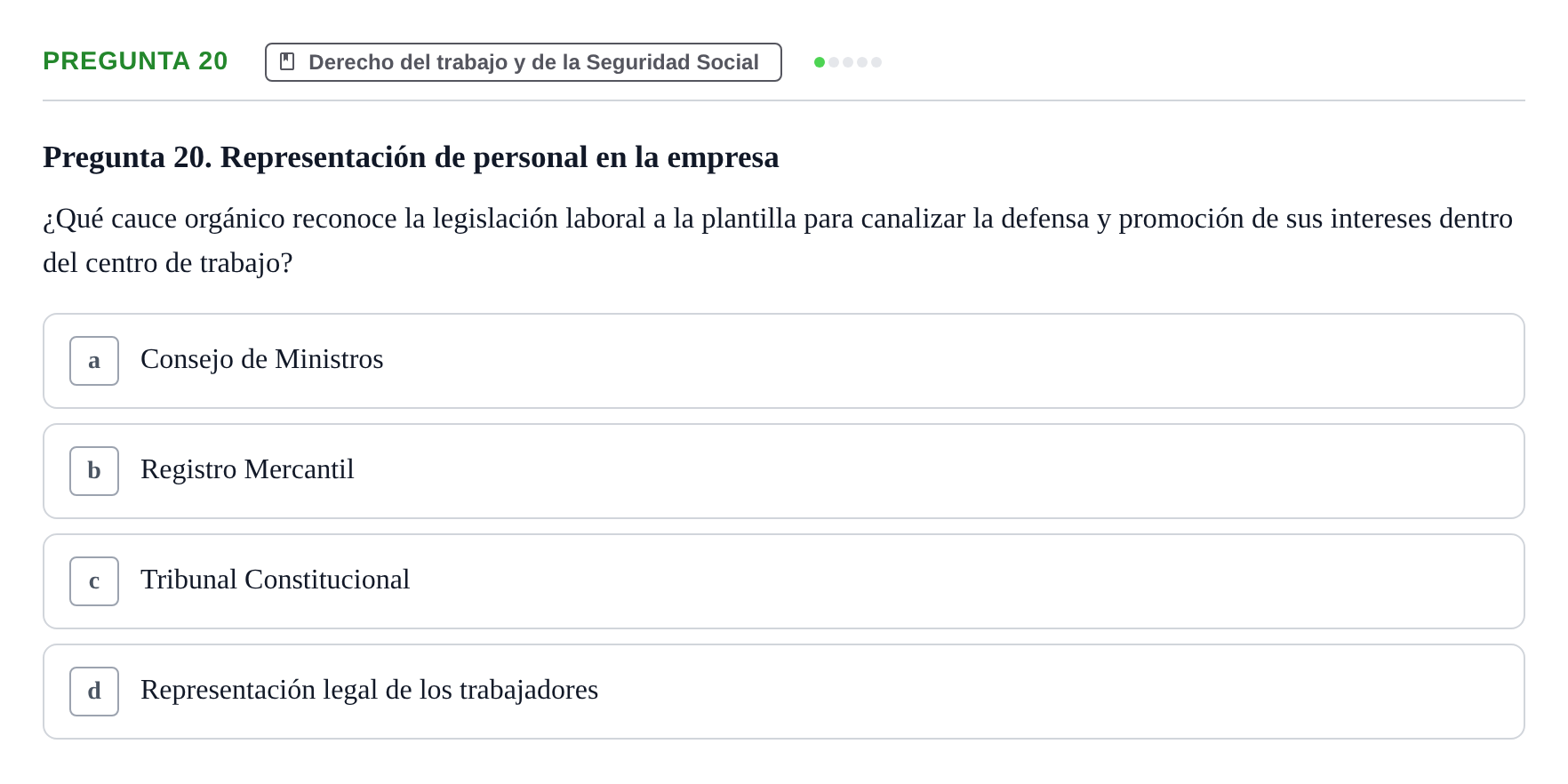 Enunciado: Pregunta 20
