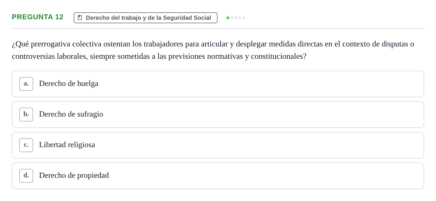 Enunciado: Pregunta 12